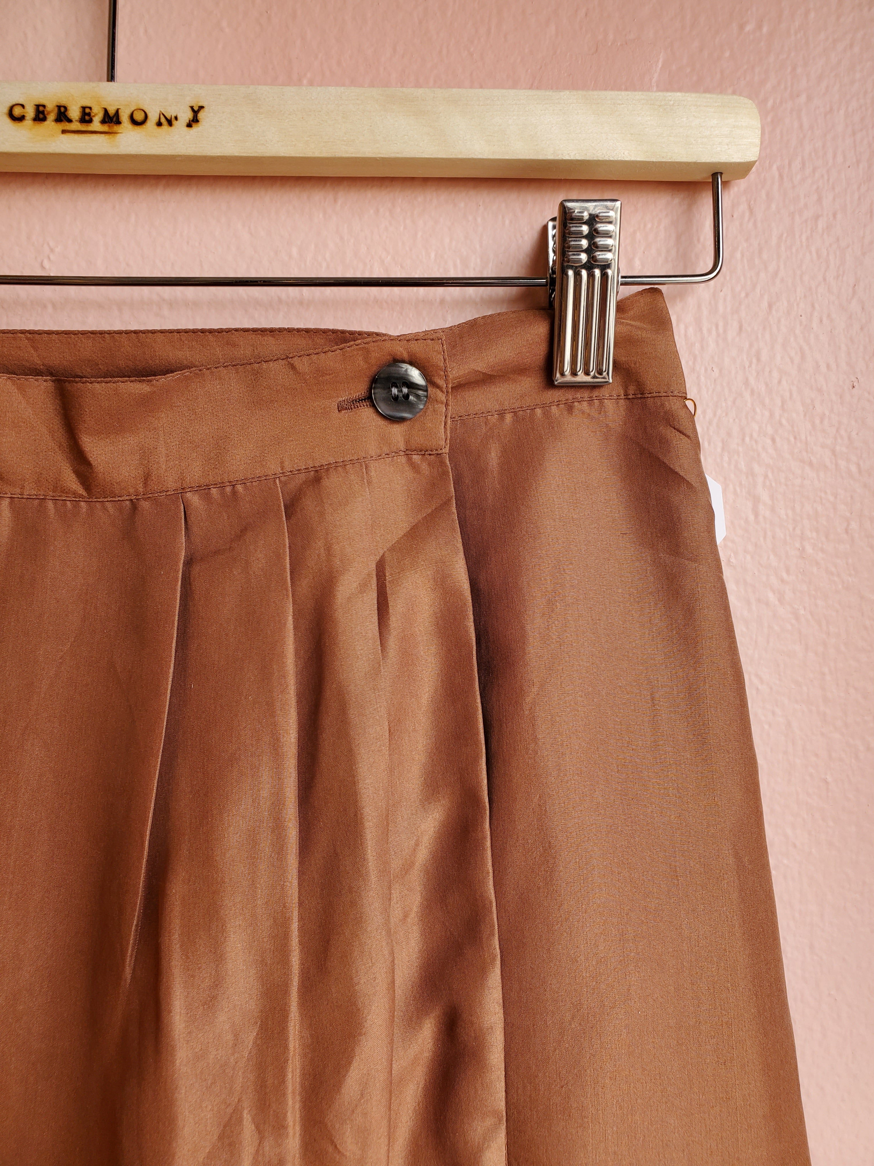 Forenza Burnt Orange Silk Wrap Skirt / Size 6