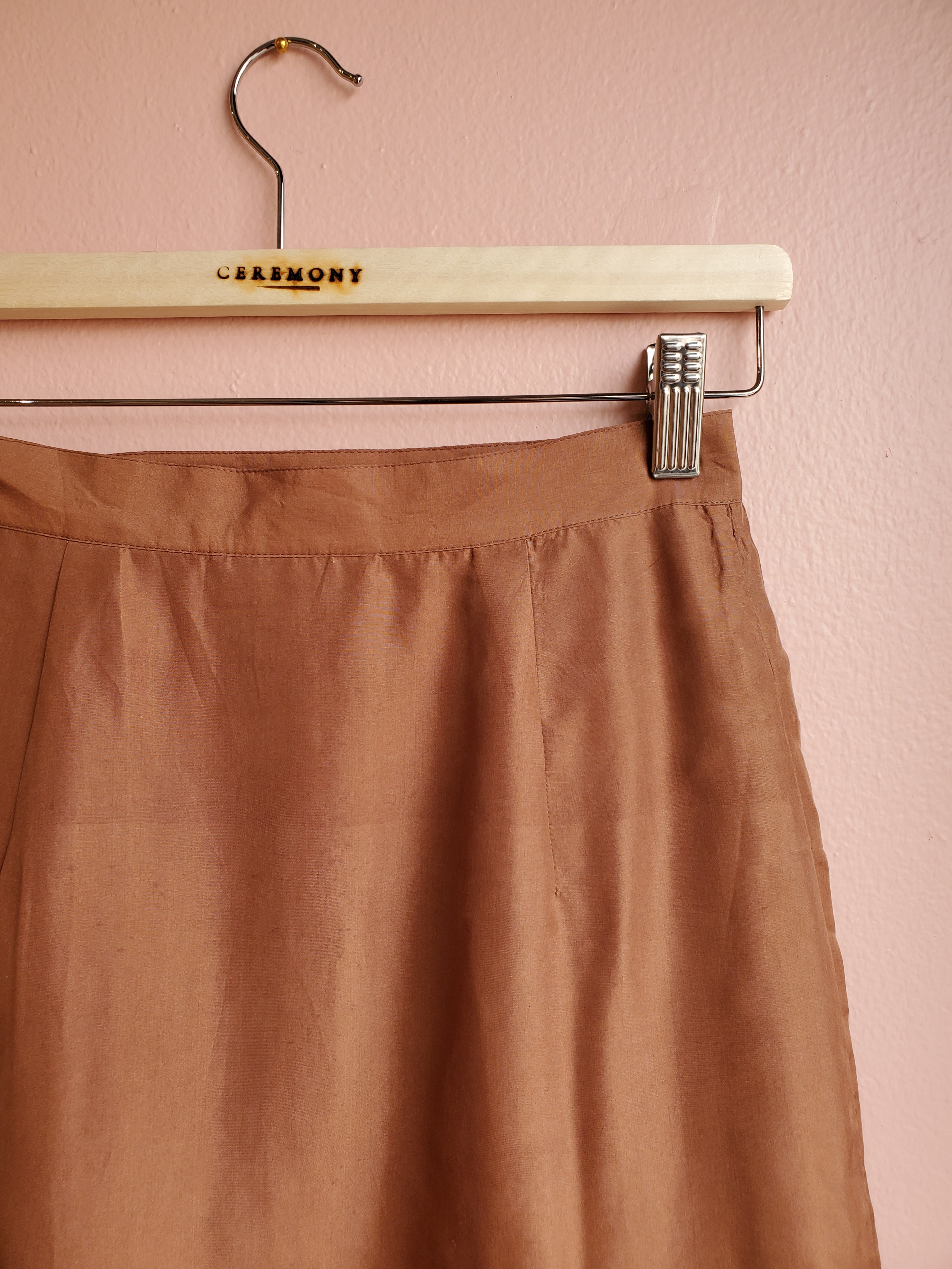 Forenza Burnt Orange Silk Wrap Skirt / Size 6