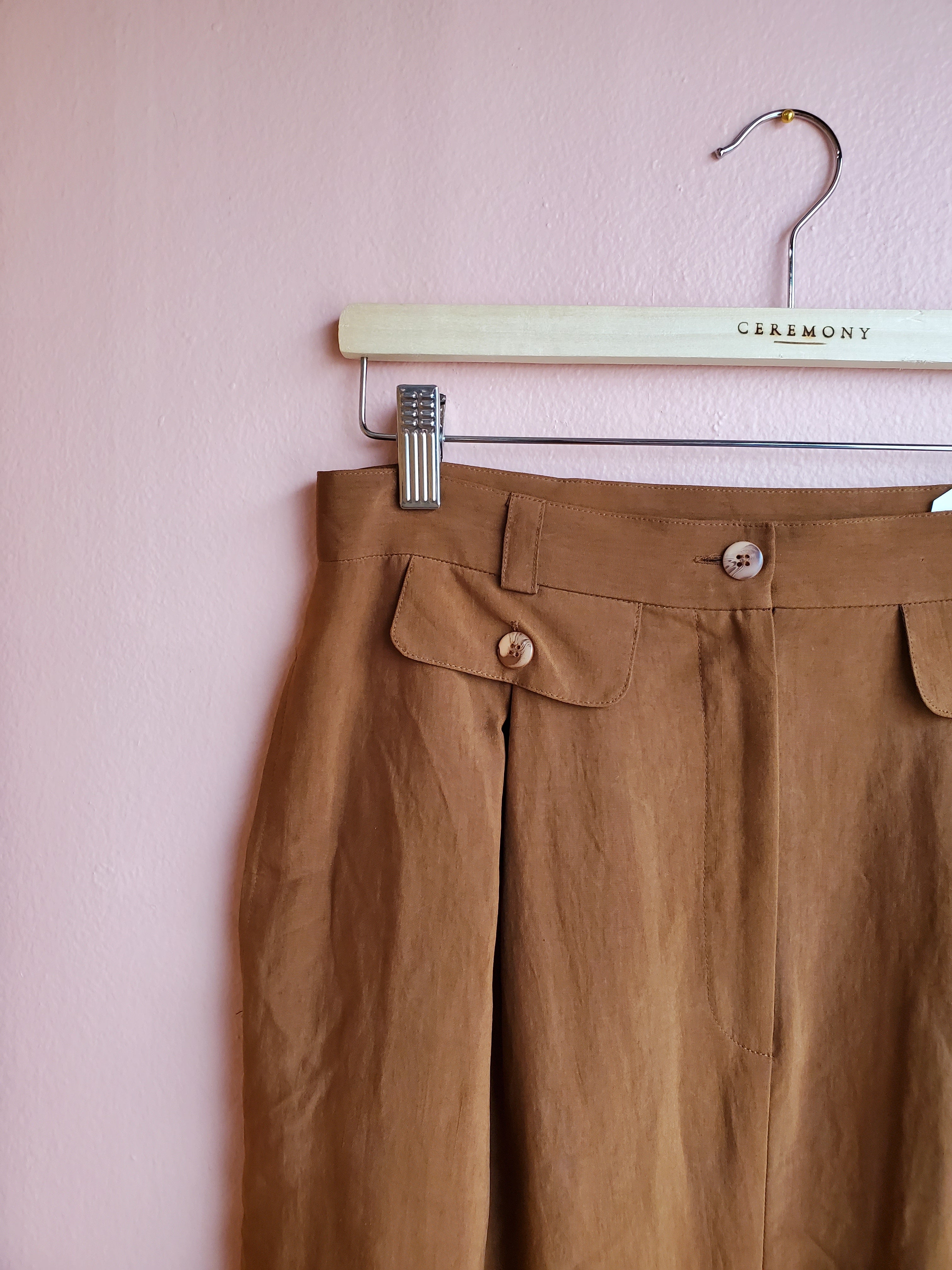 Anne Klein Caramel Silk Skirt / Size 12
