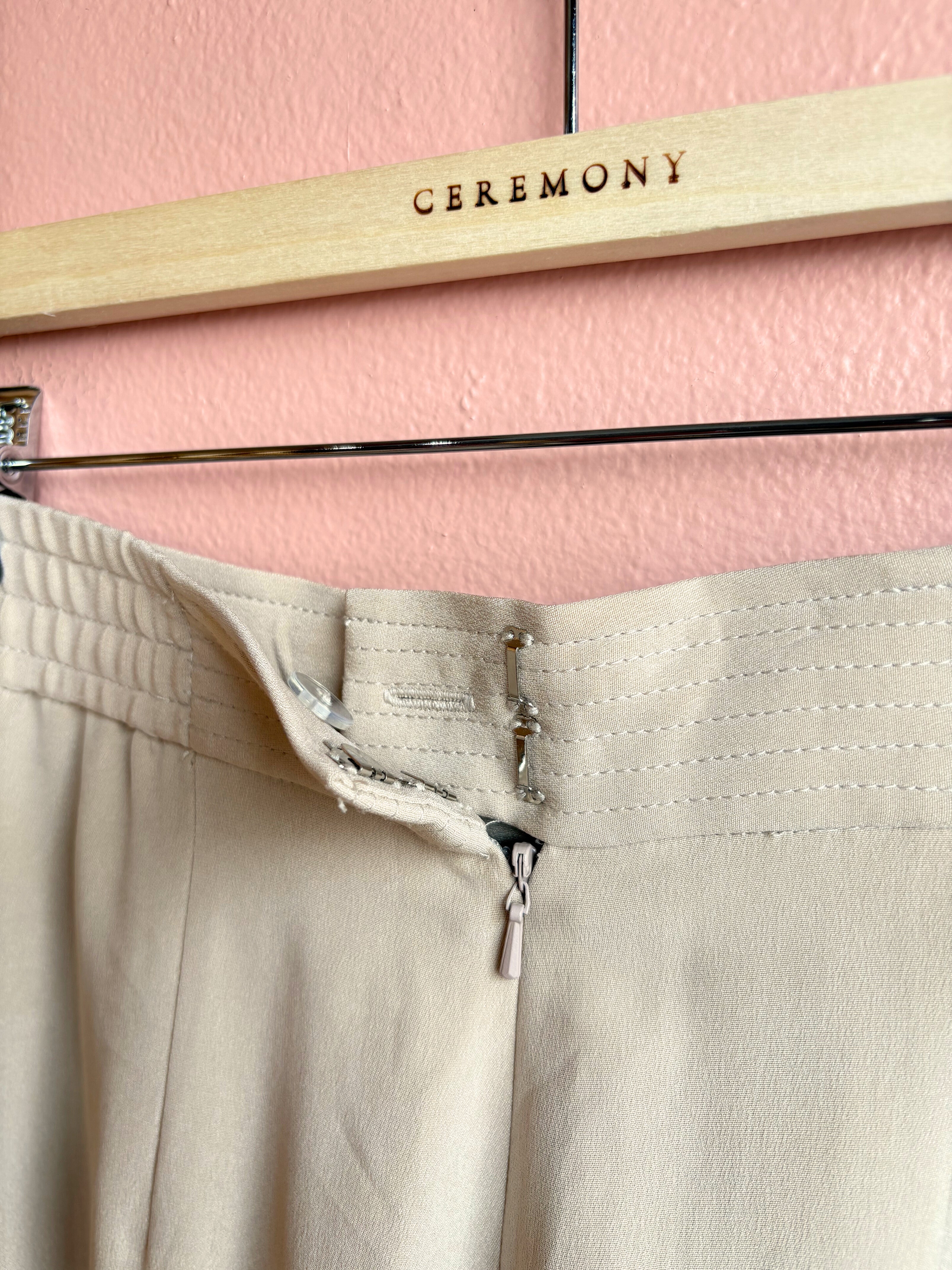Dana Buchman Almond Silk Trousers / Size 2