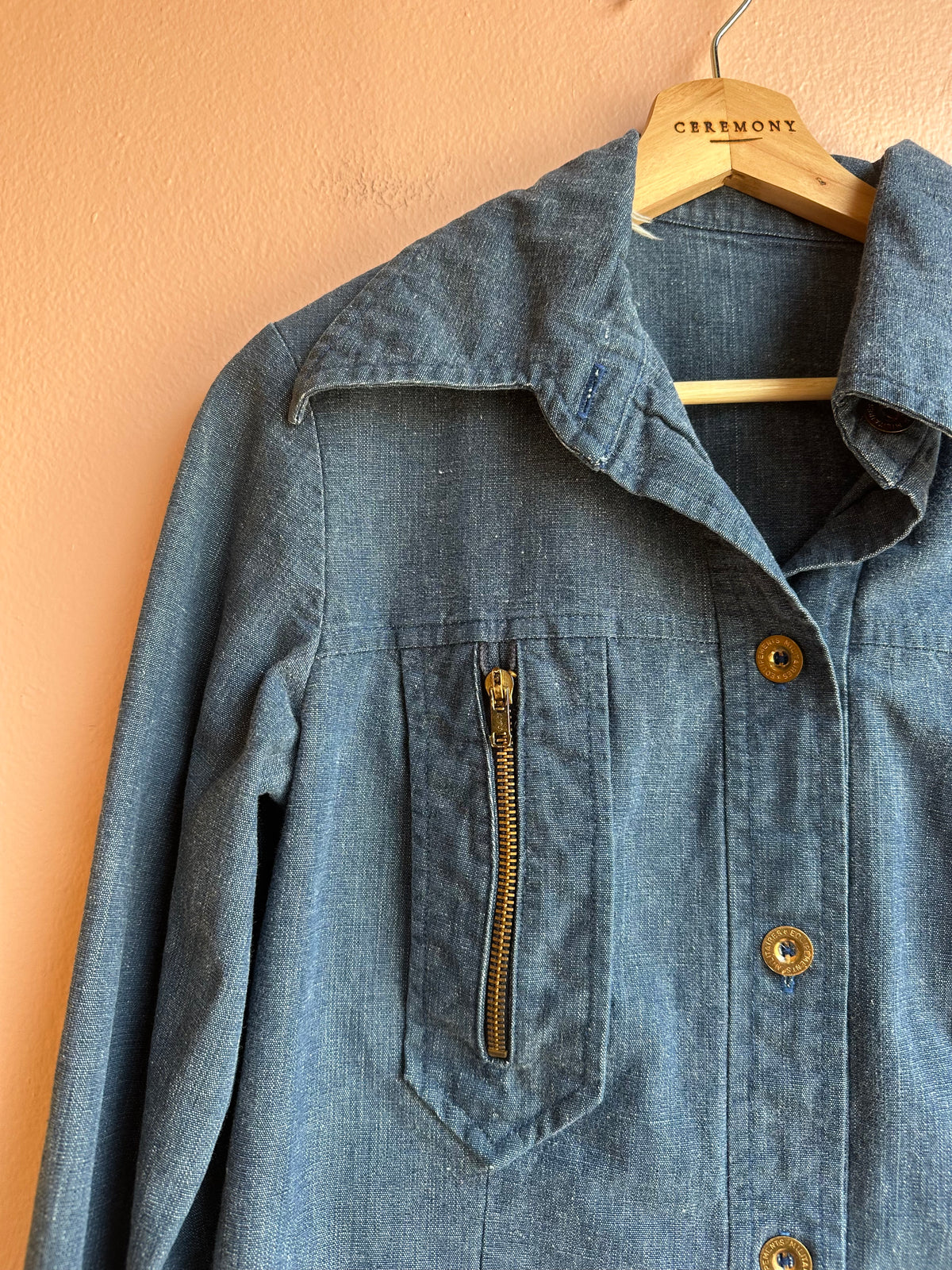 Vintage Denim Zipper Jacket / Size M/L
