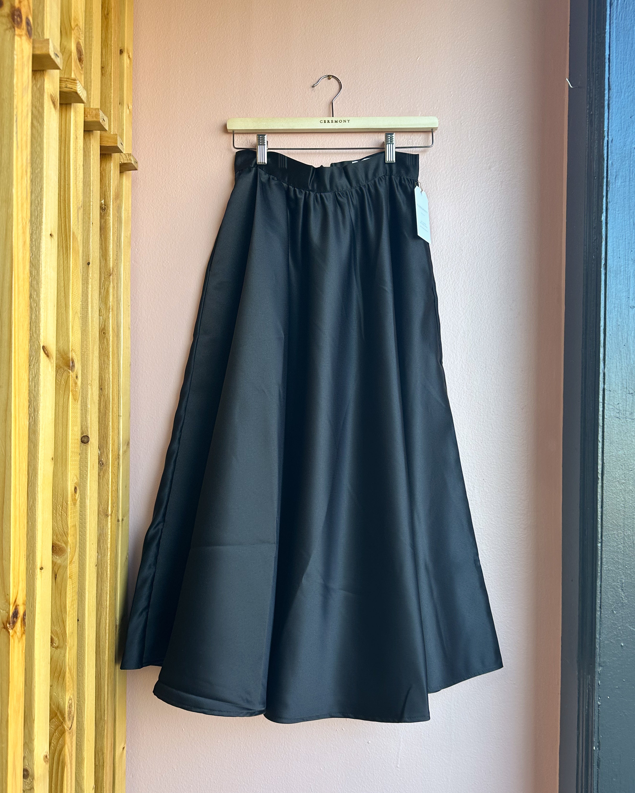 Giselle Pleated Satin Skirt