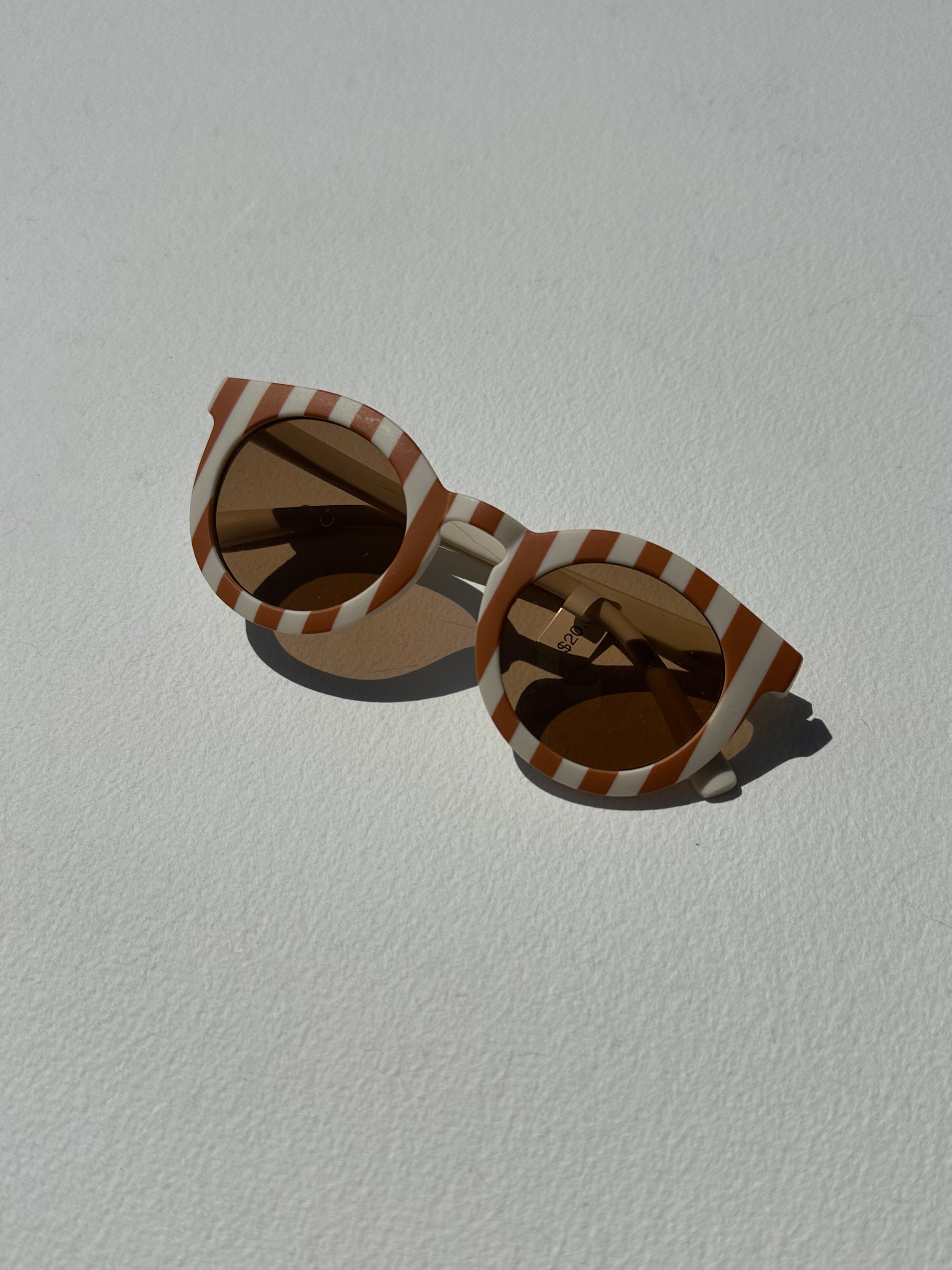 Lil Baby Sunglasses / White and Tan Stripes