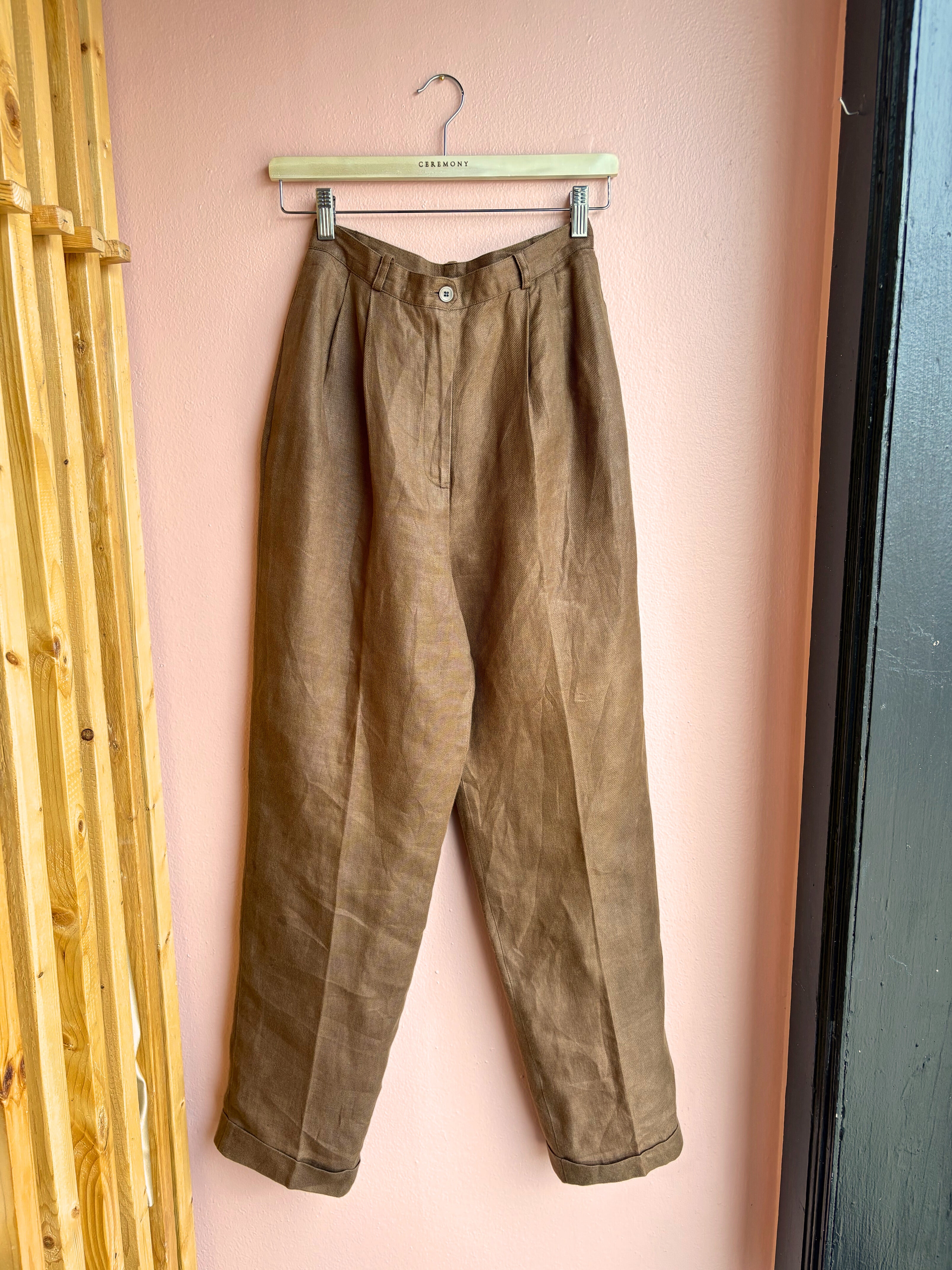 Talbots Saddle Brown Linen Pants / Size 4