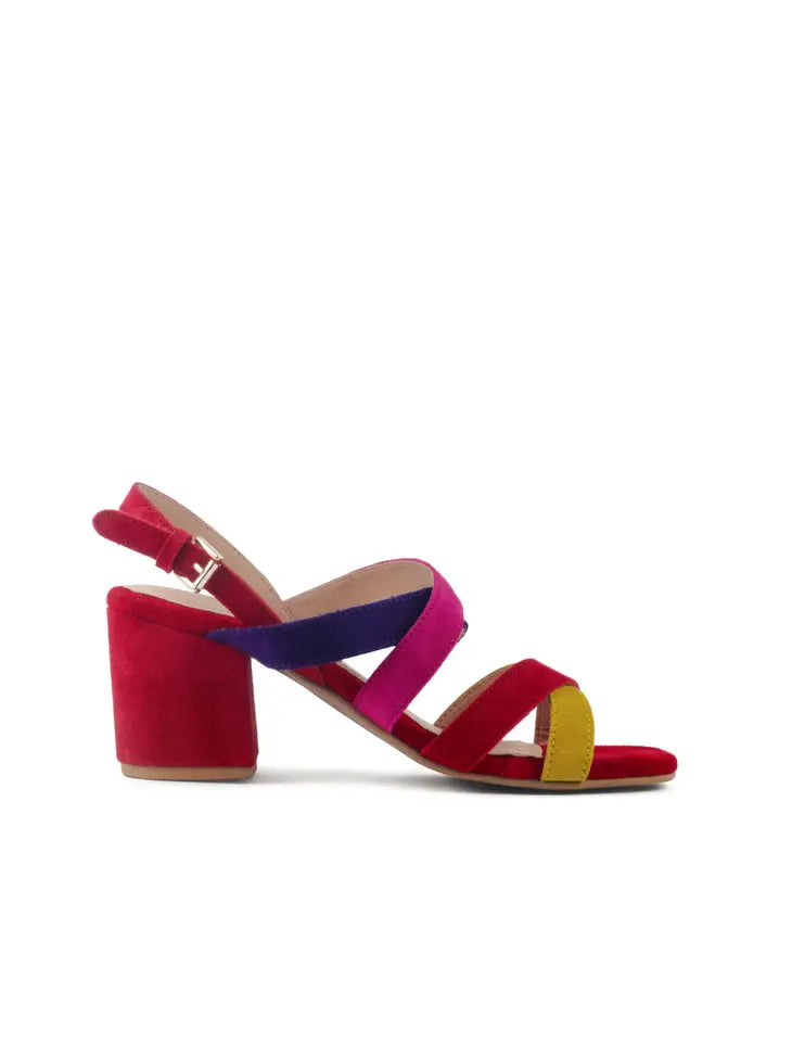 Mon Lapin High Block Heel Leather Sandal