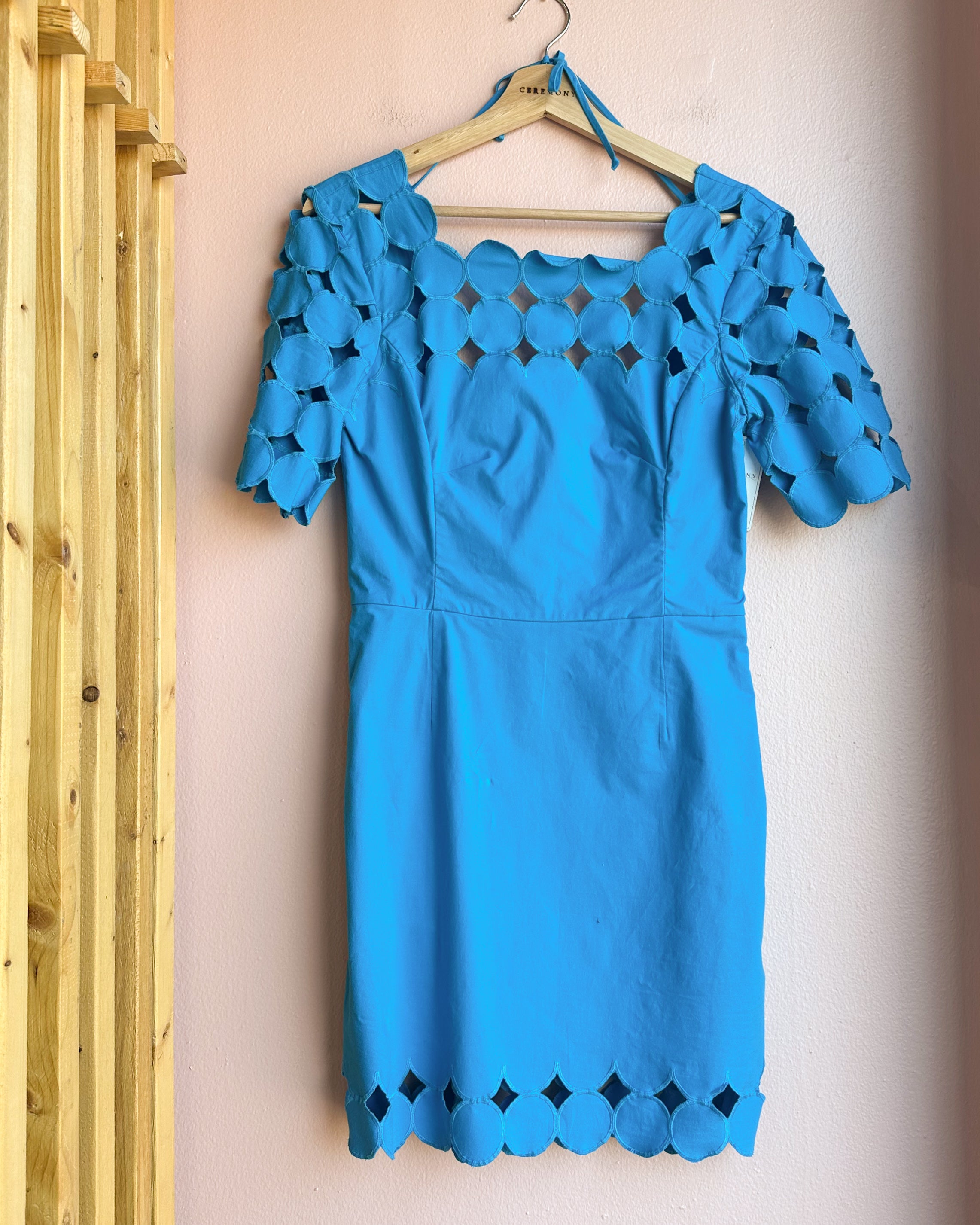 Cutwork Mini Shift Dress