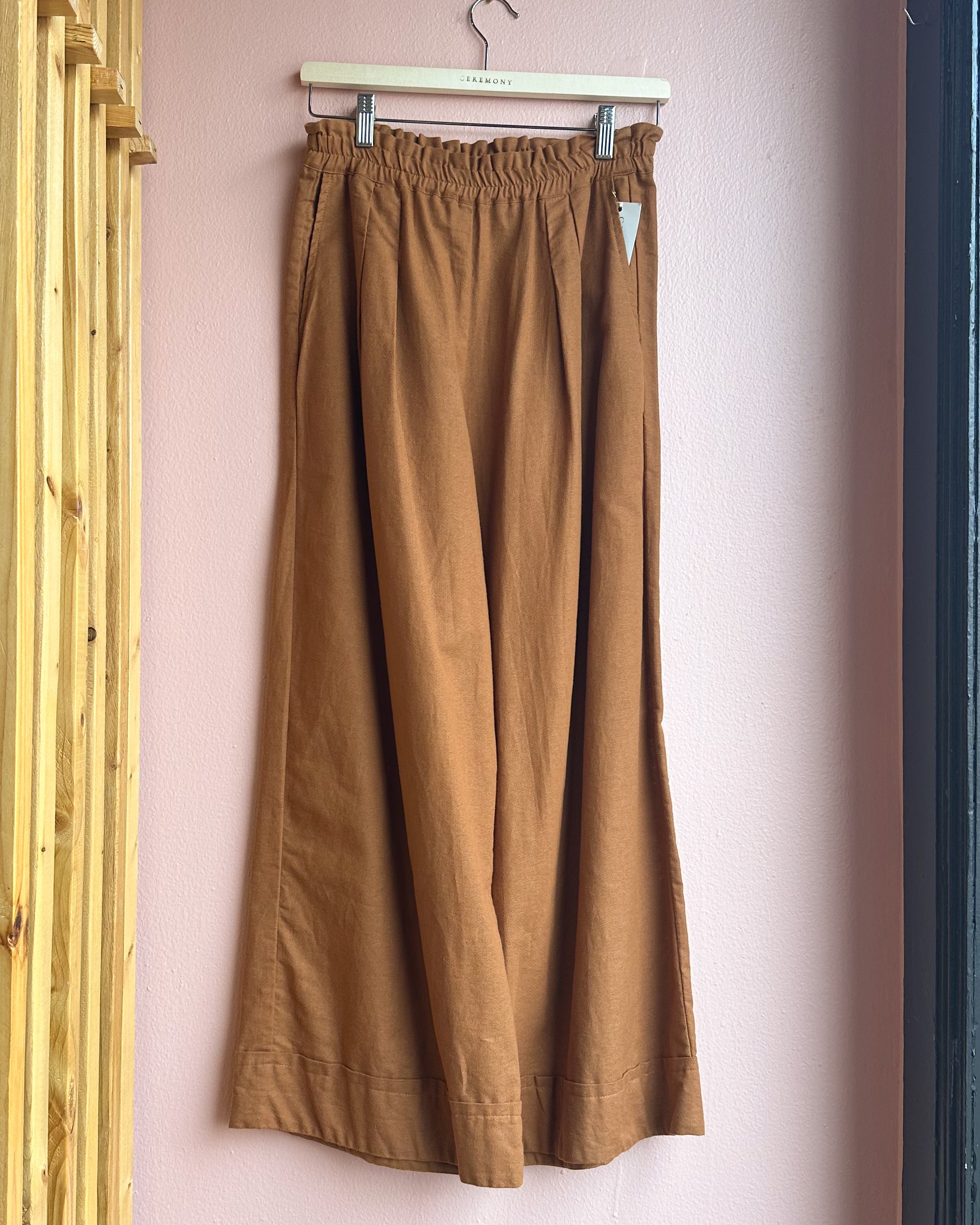 Leon Linen Pants in Terra Cotta