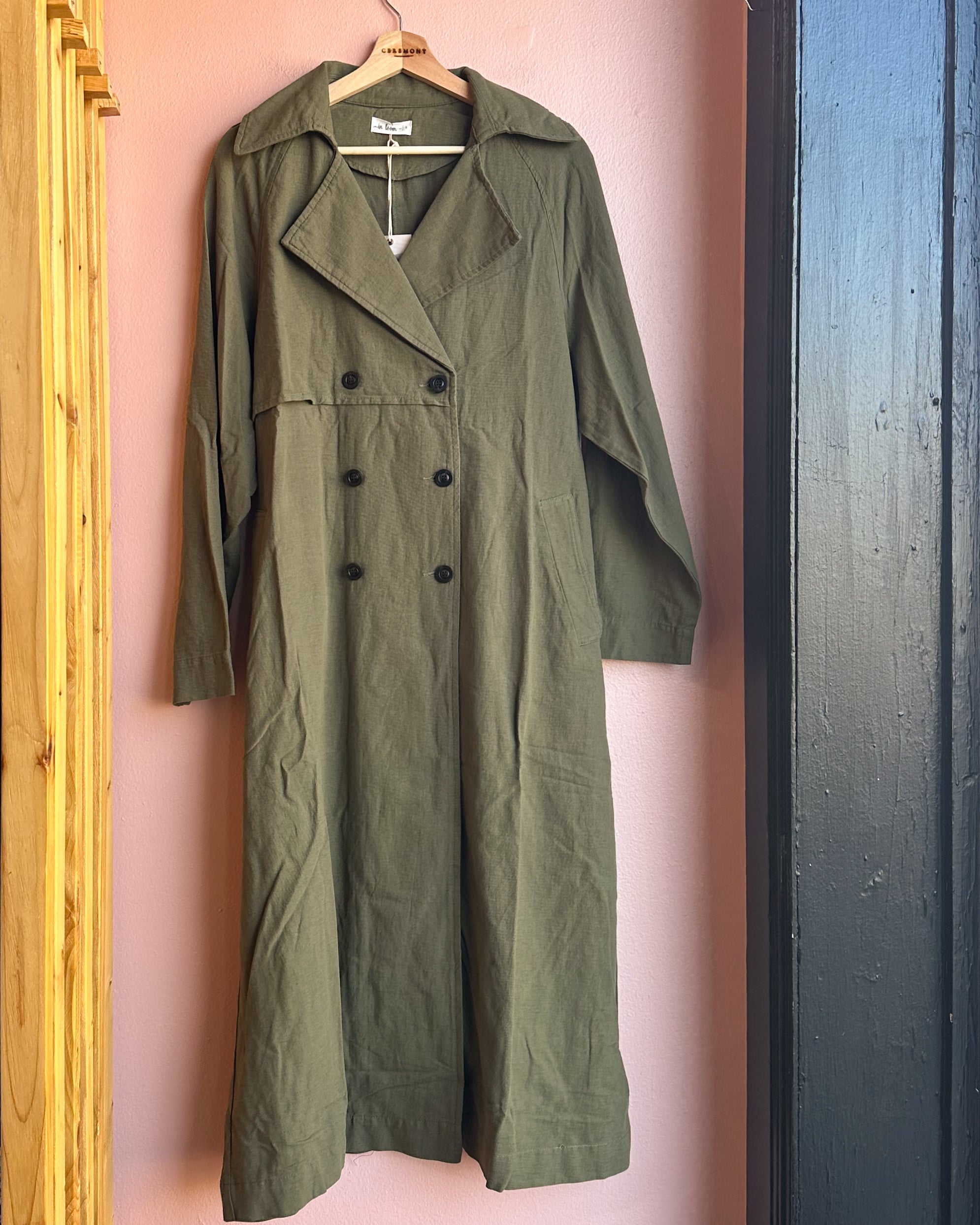 Garment-Washed Heavyweight Twill Trench Coat