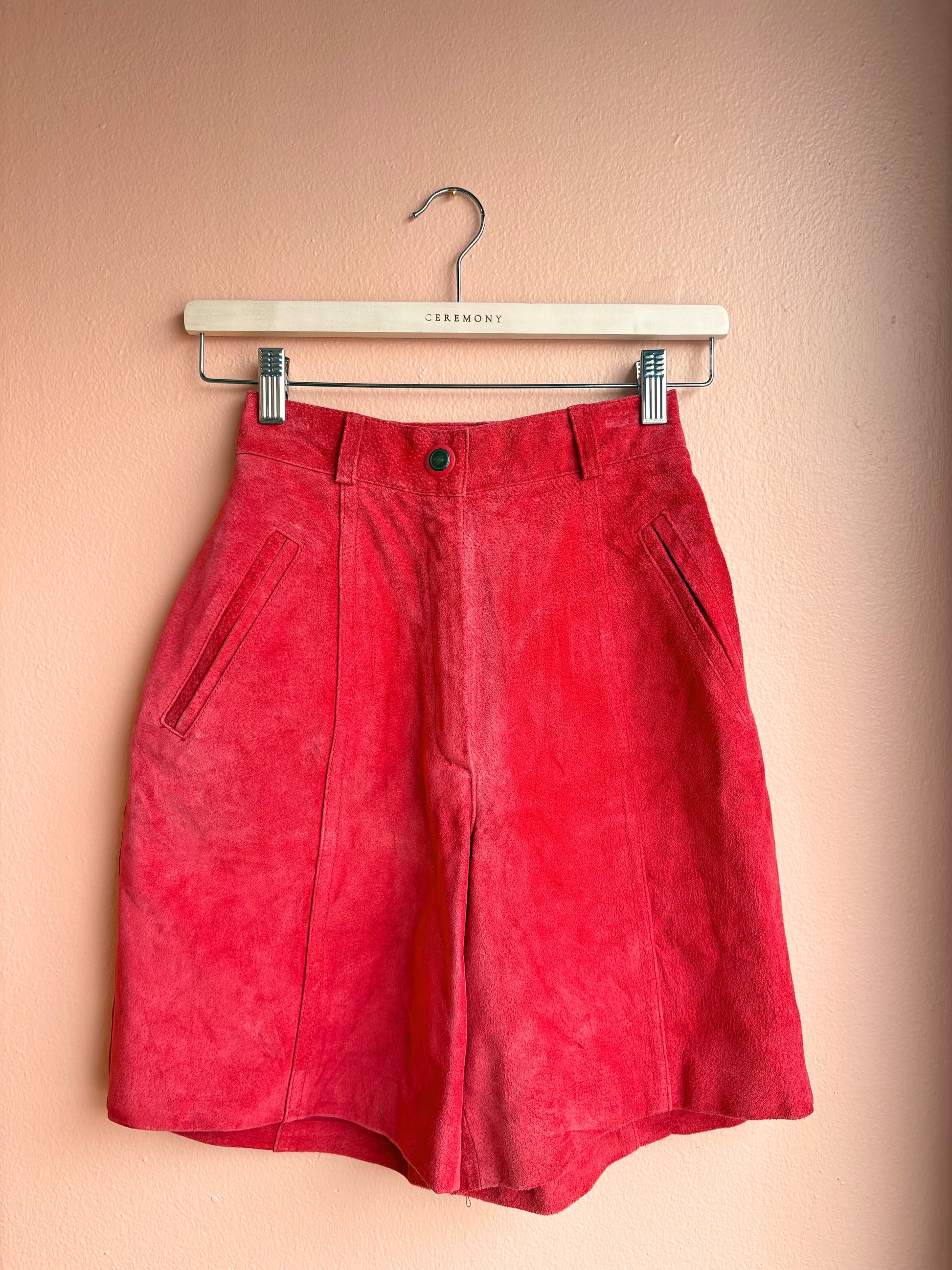 Forenza Tomato Red Leather Shorts / Size 4