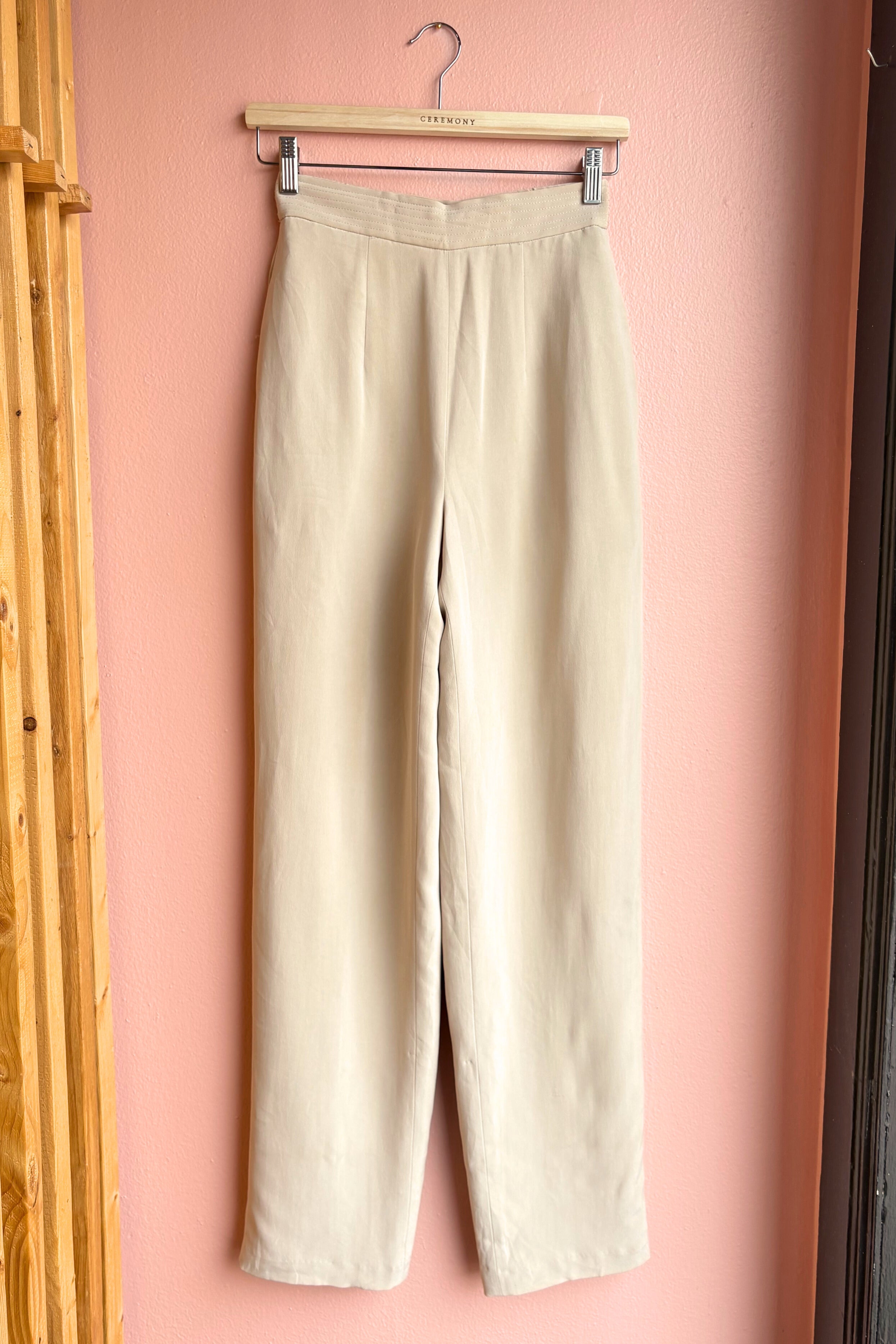 Dana Buchman Almond Silk Trousers / Size 2
