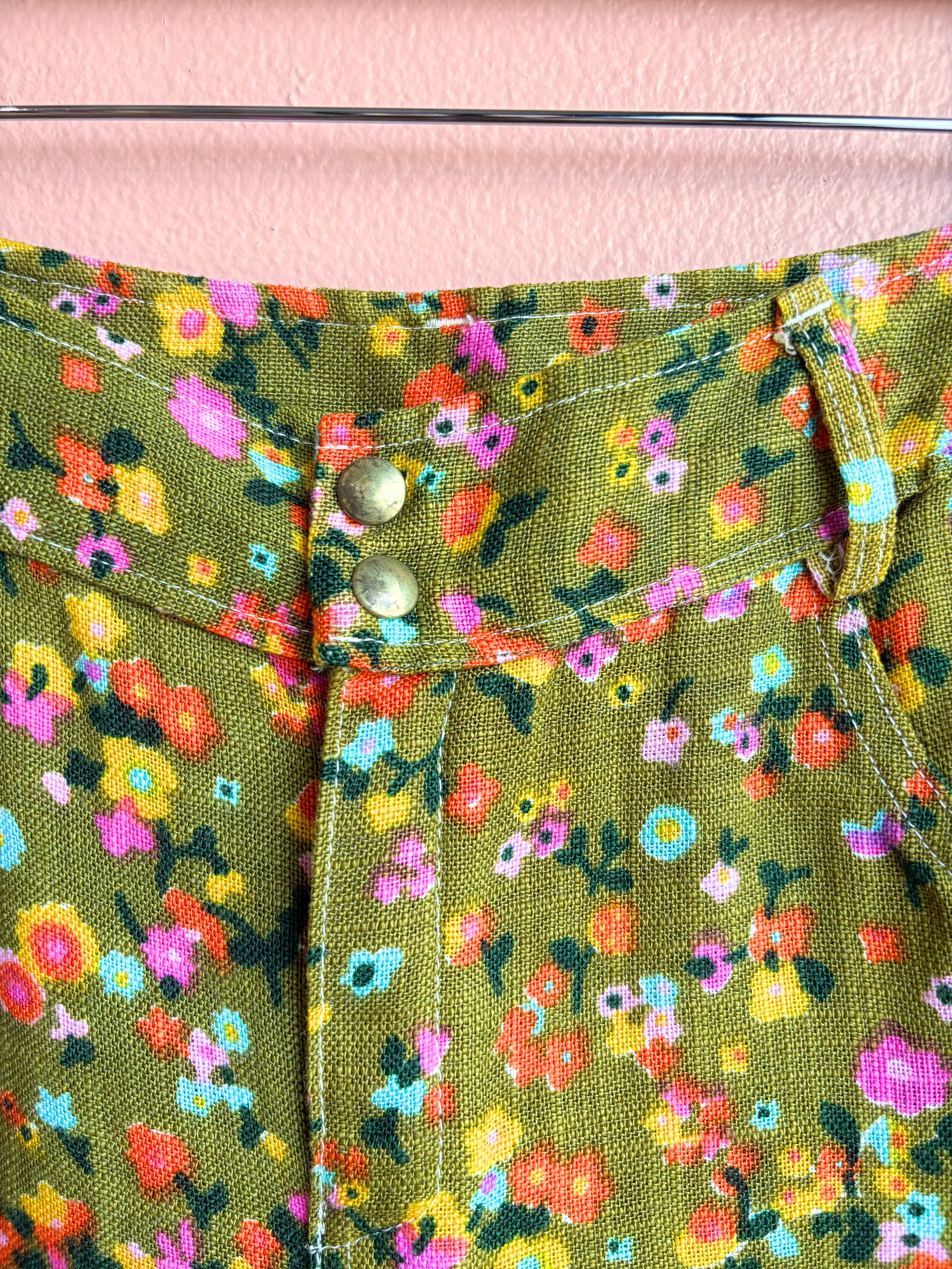 Bobbie Brooks Floral Linen Pants