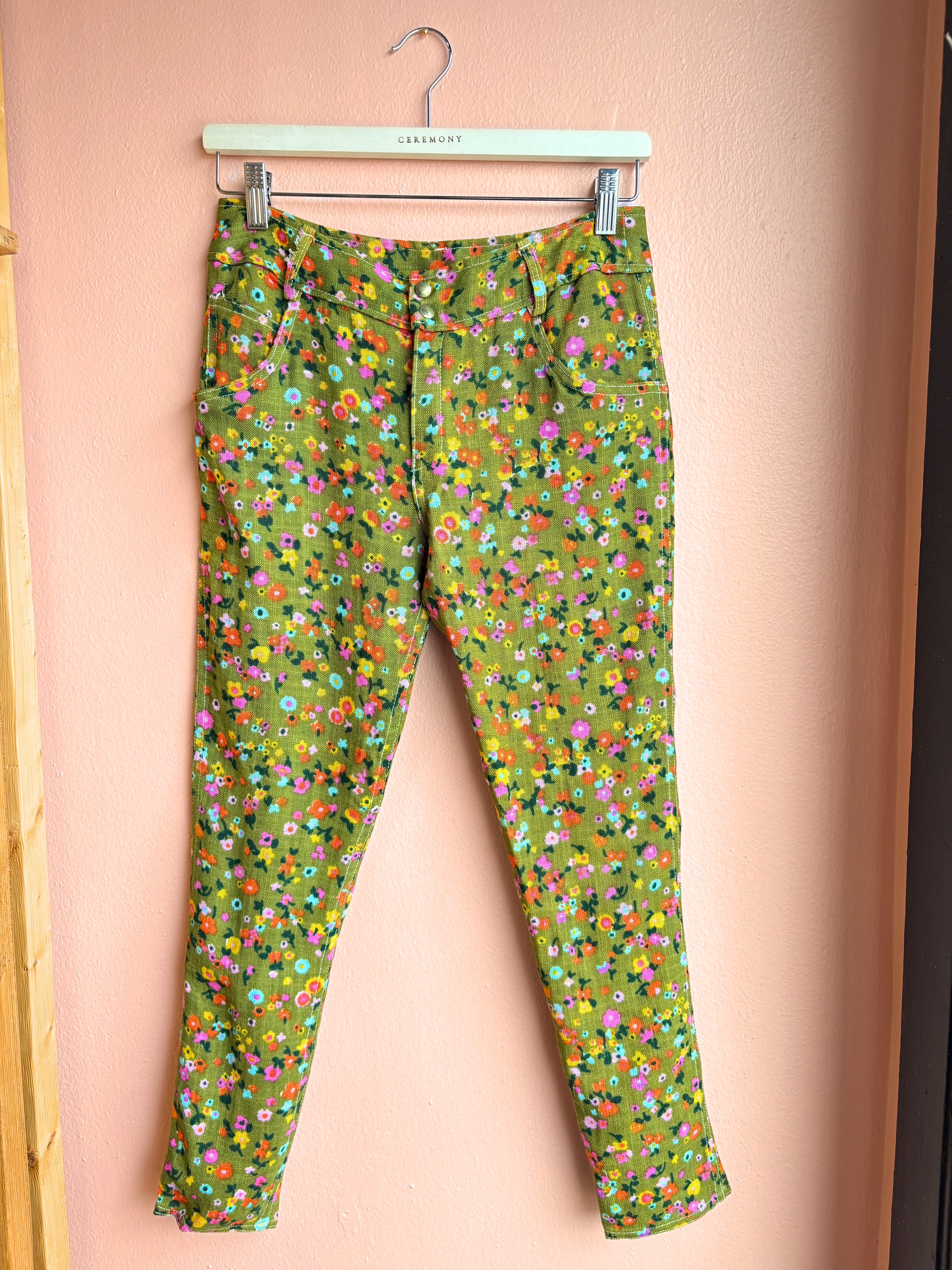 Bobbie Brooks Floral Linen Pants