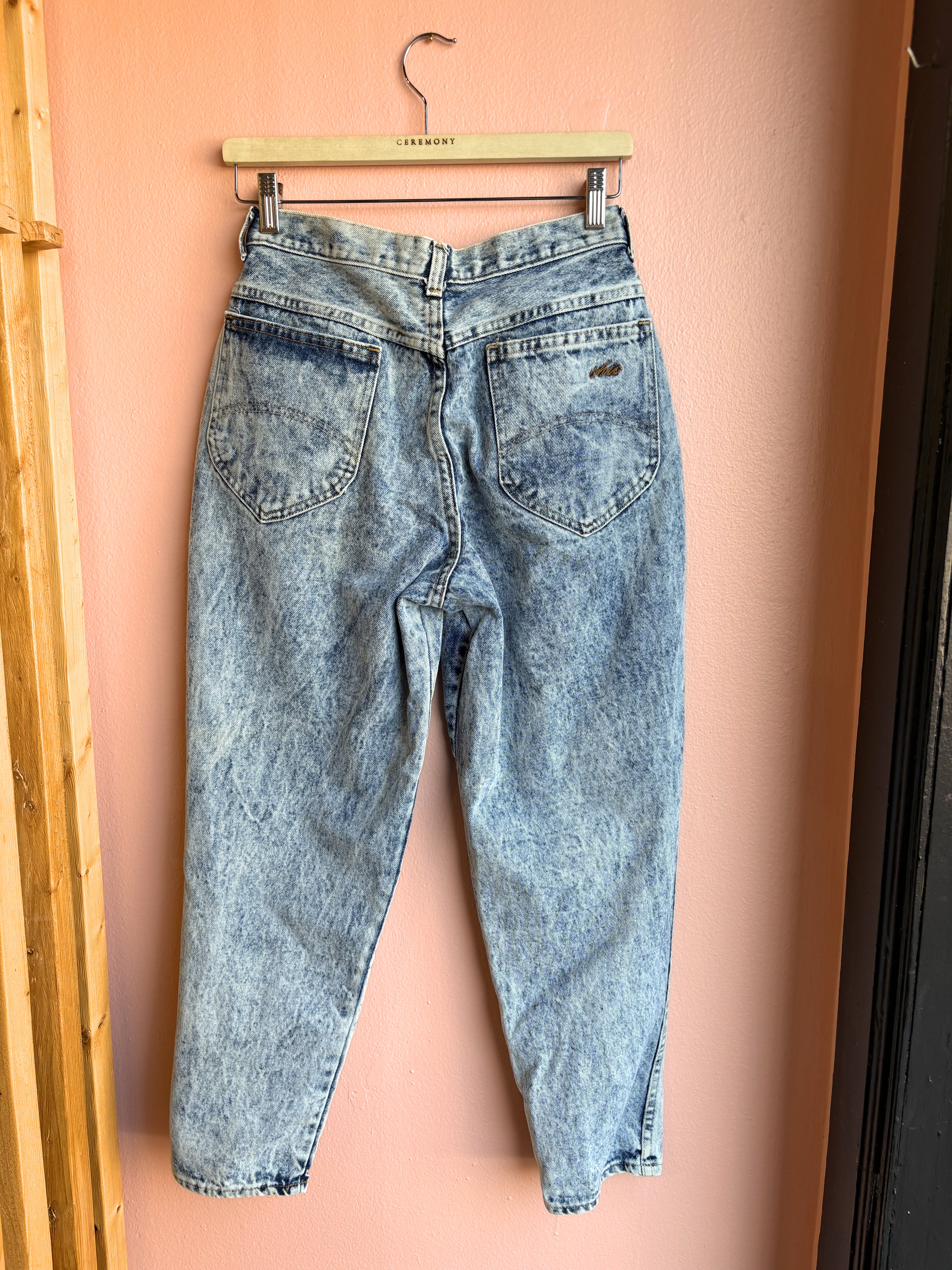 Vintage Chic Acid Wash Taper Jeans / Sz 12P
