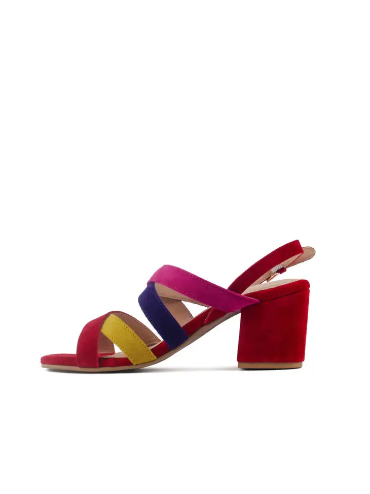 Mon Lapin High Block Heel Leather Sandal