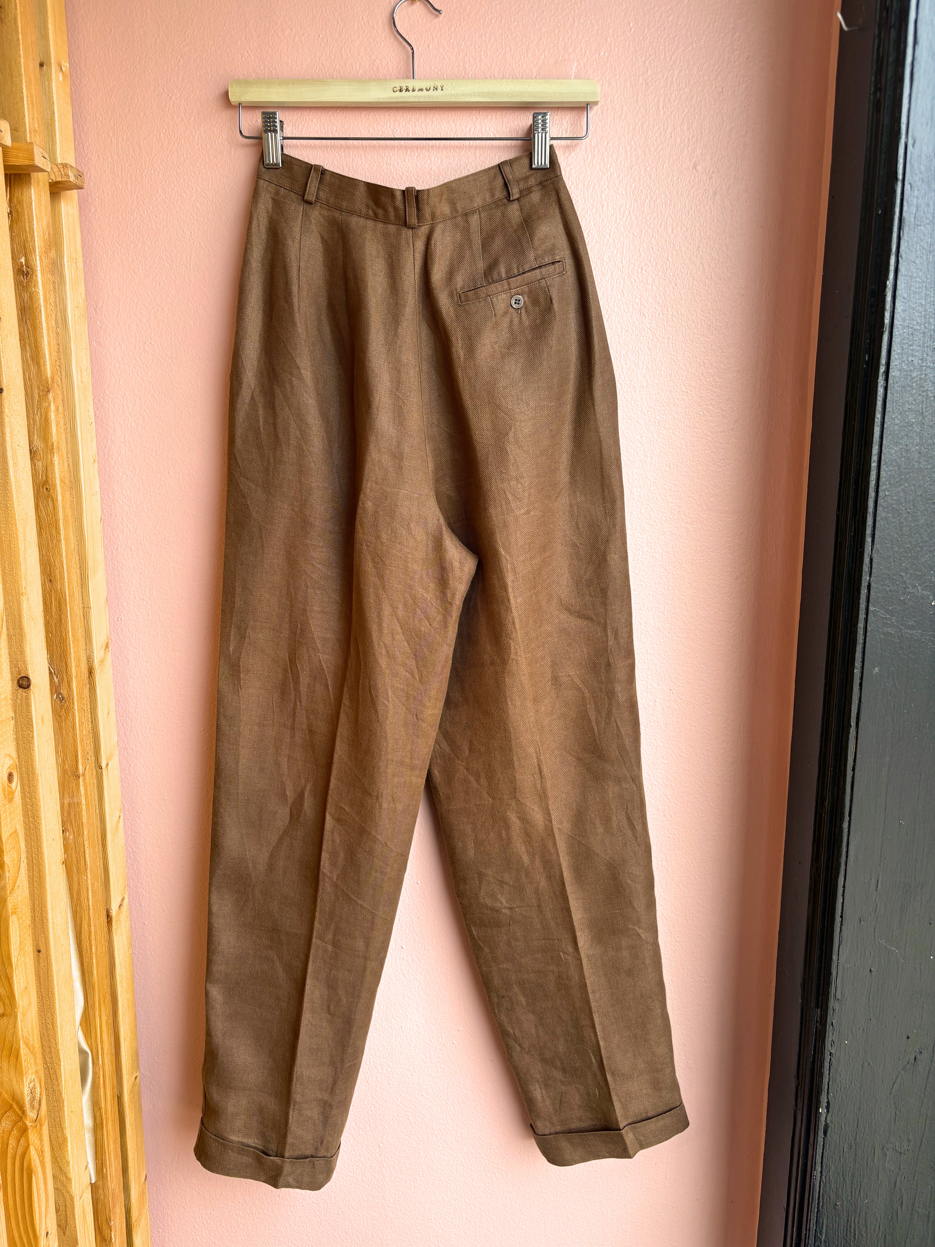Talbots Saddle Brown Linen Pants / Size 4