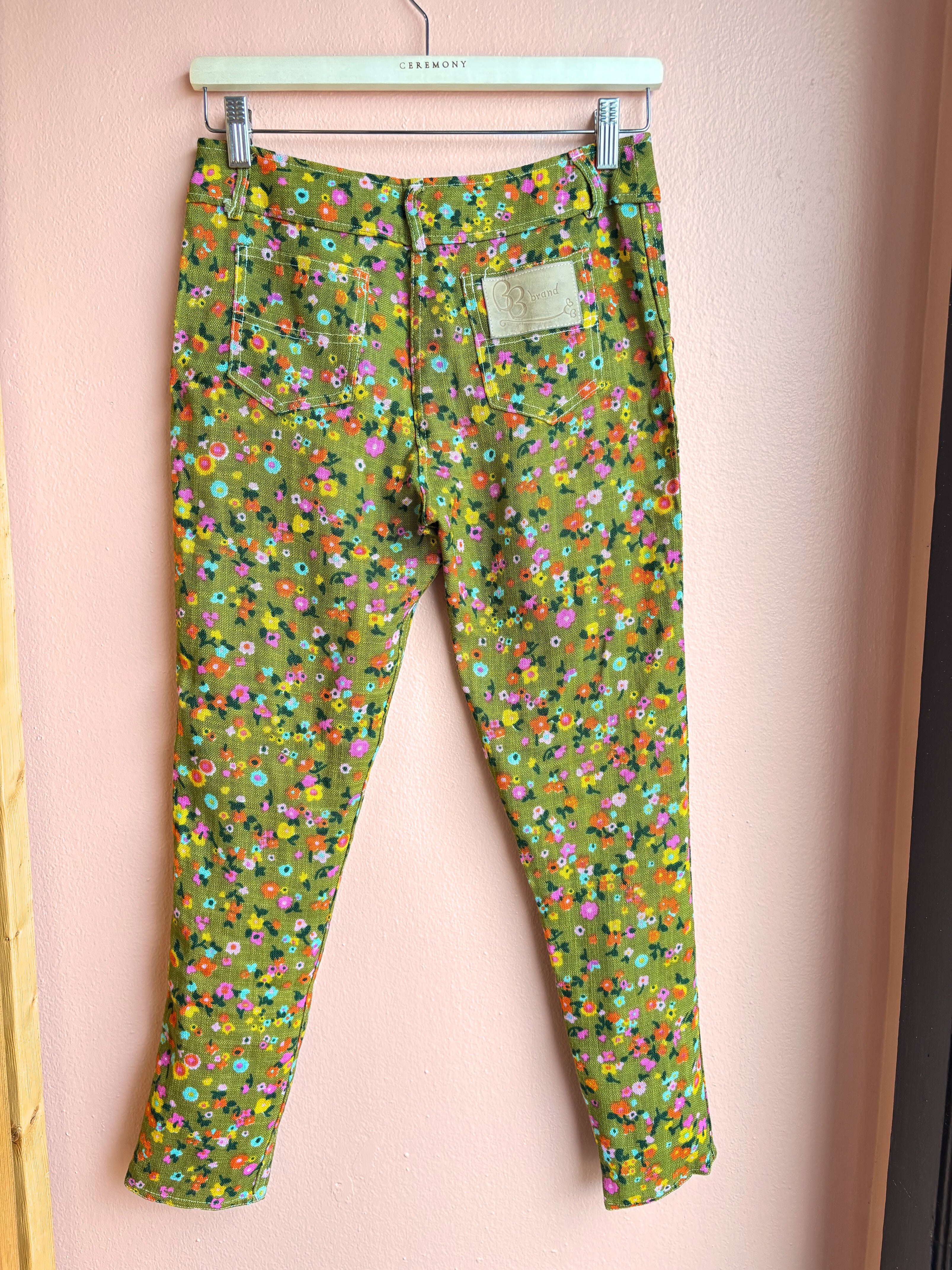 Bobbie Brooks Floral Linen Pants