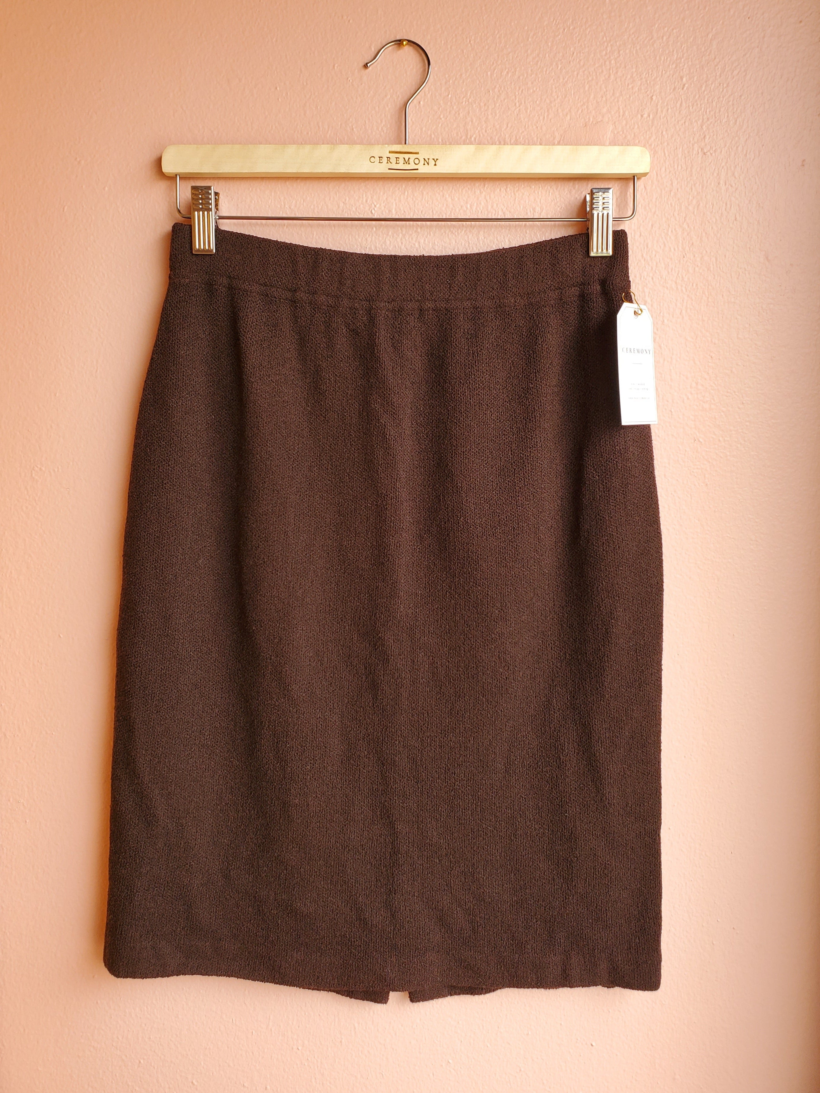 St. John Dark Chocolate Knit Pencil Skirt / Size 4