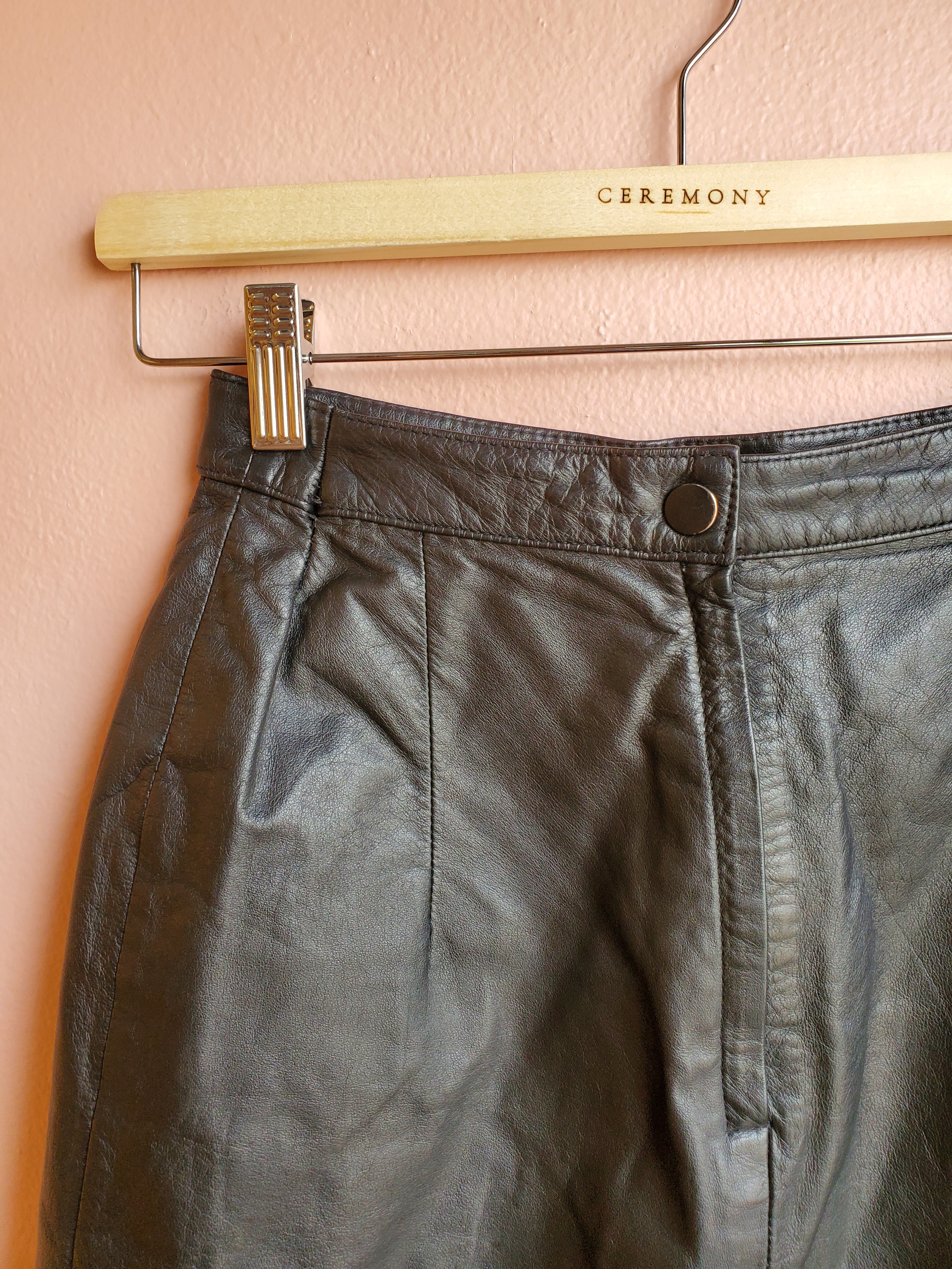 Jarrod's Black Leather Miniskirt / Size 4