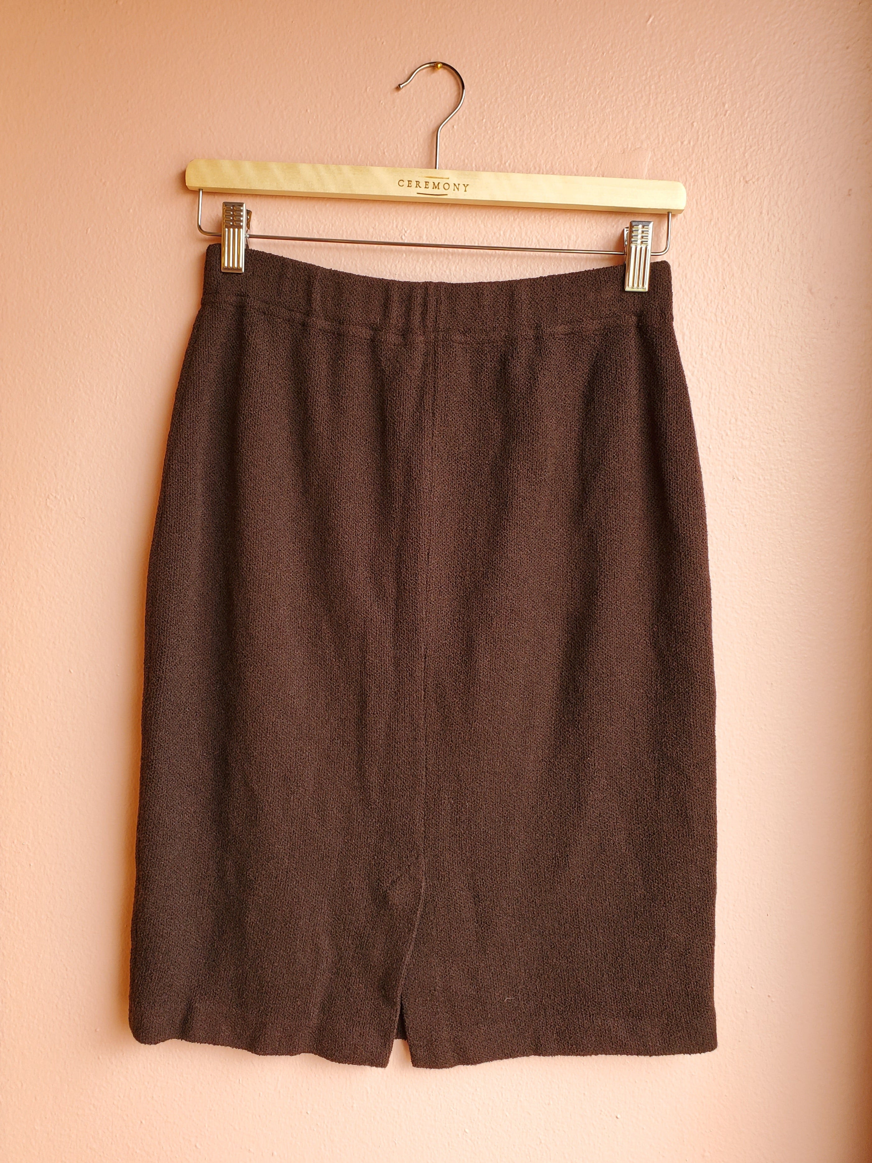 St. John Dark Chocolate Knit Pencil Skirt / Size 4