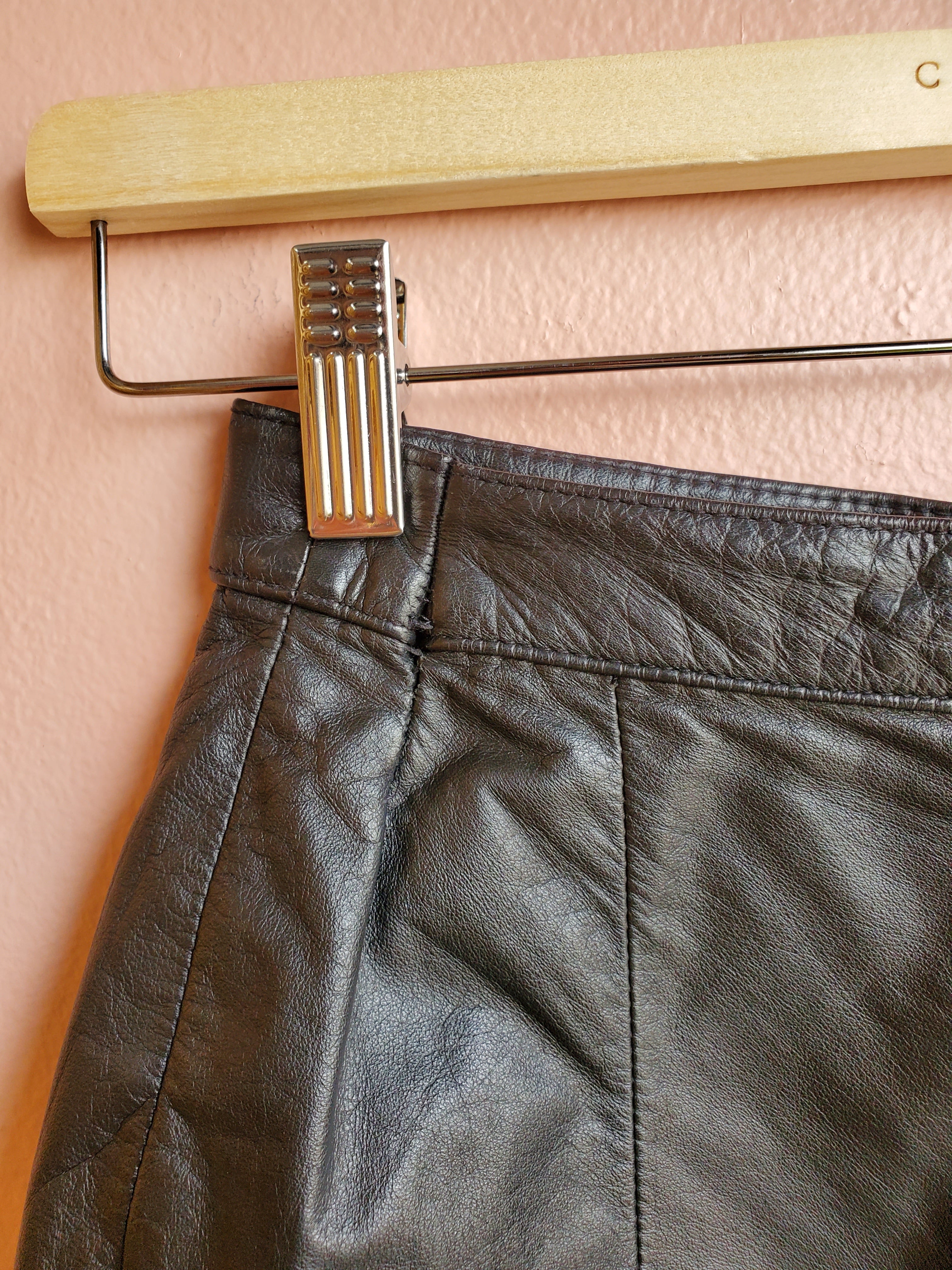 Jarrod's Black Leather Miniskirt / Size 4