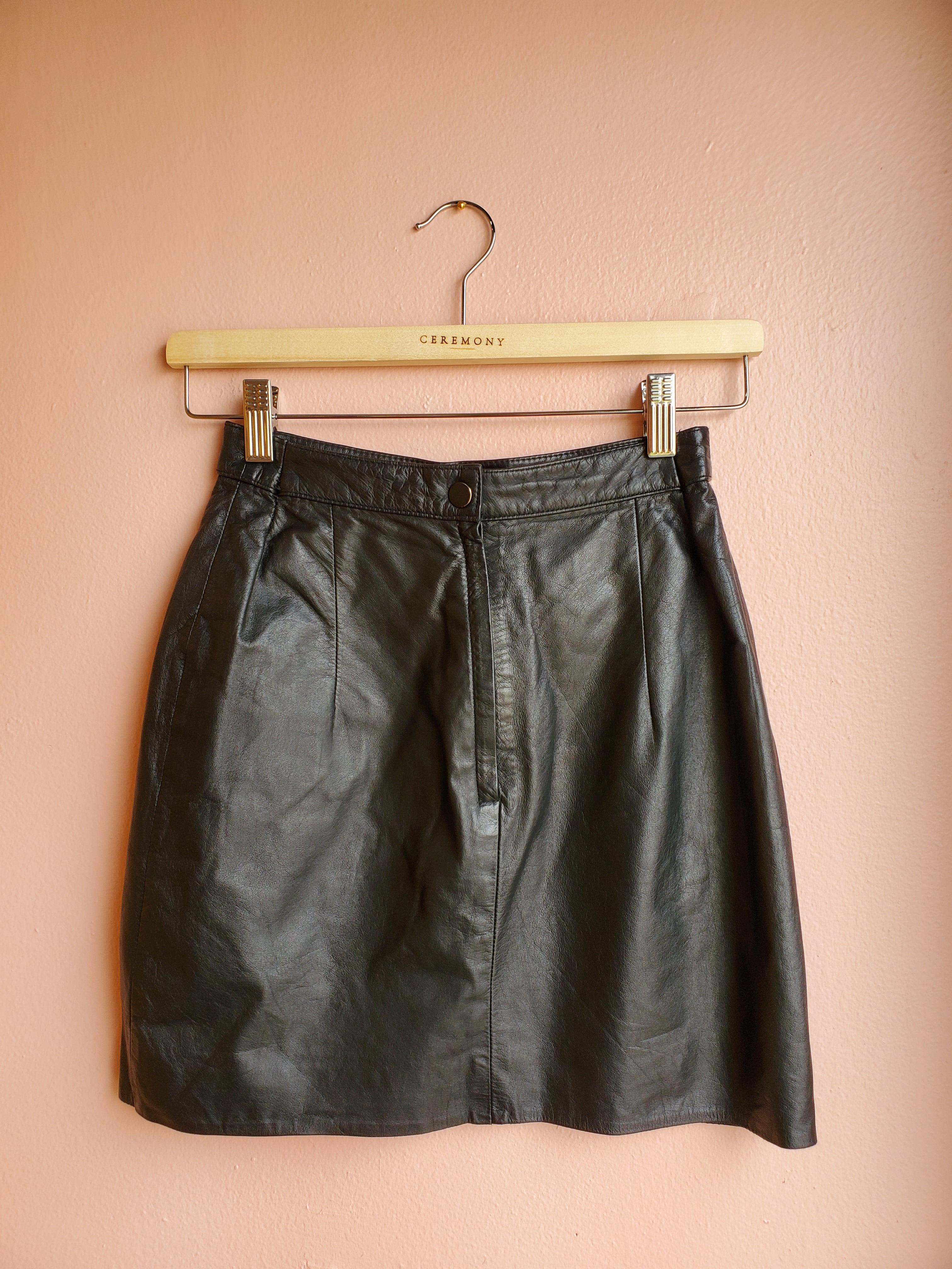 Jarrod's Black Leather Miniskirt / Size 4