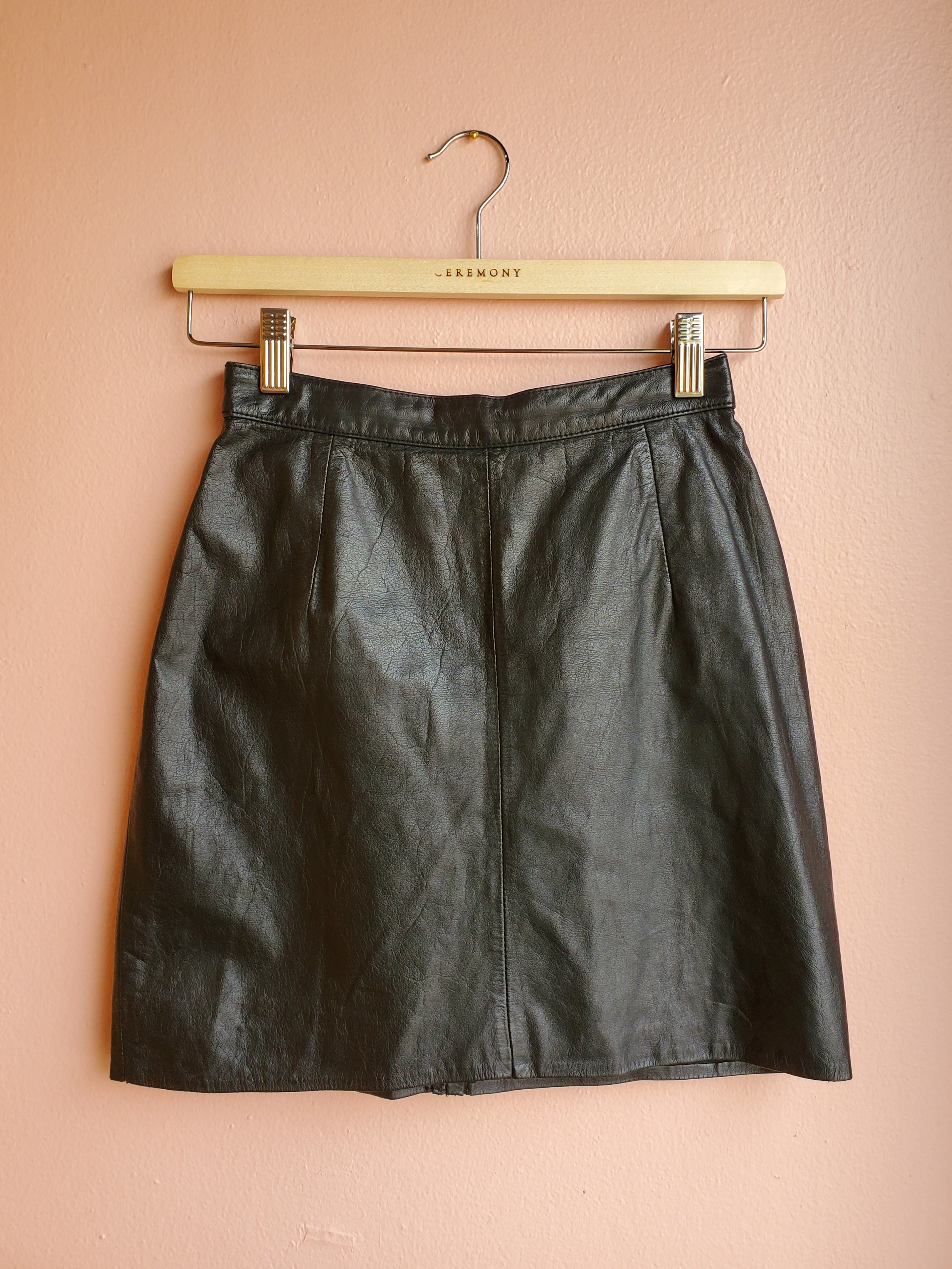 Jarrod's Black Leather Miniskirt / Size 4