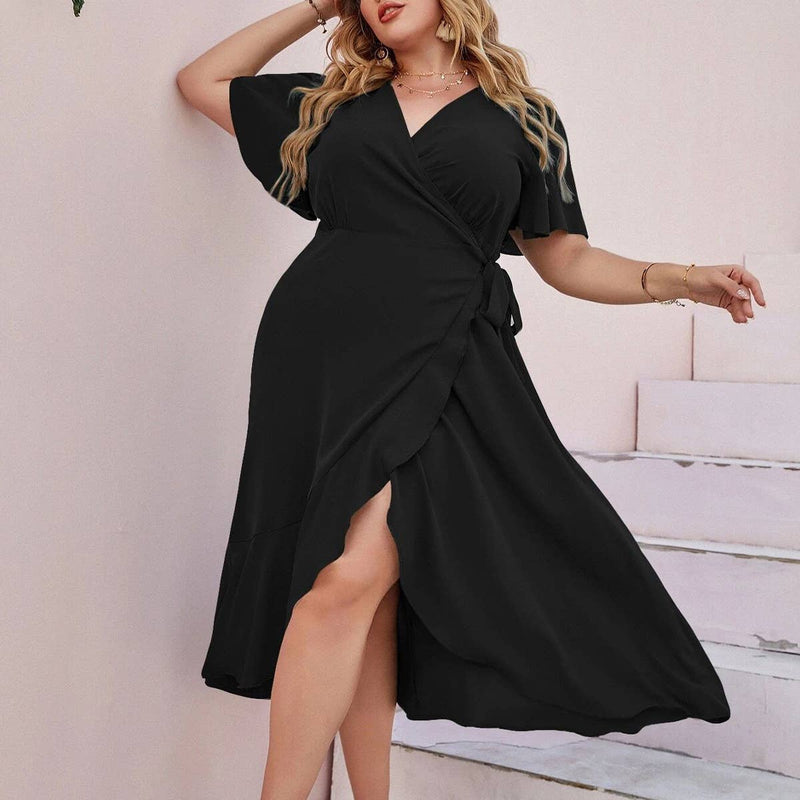 Satin Wrap Dress