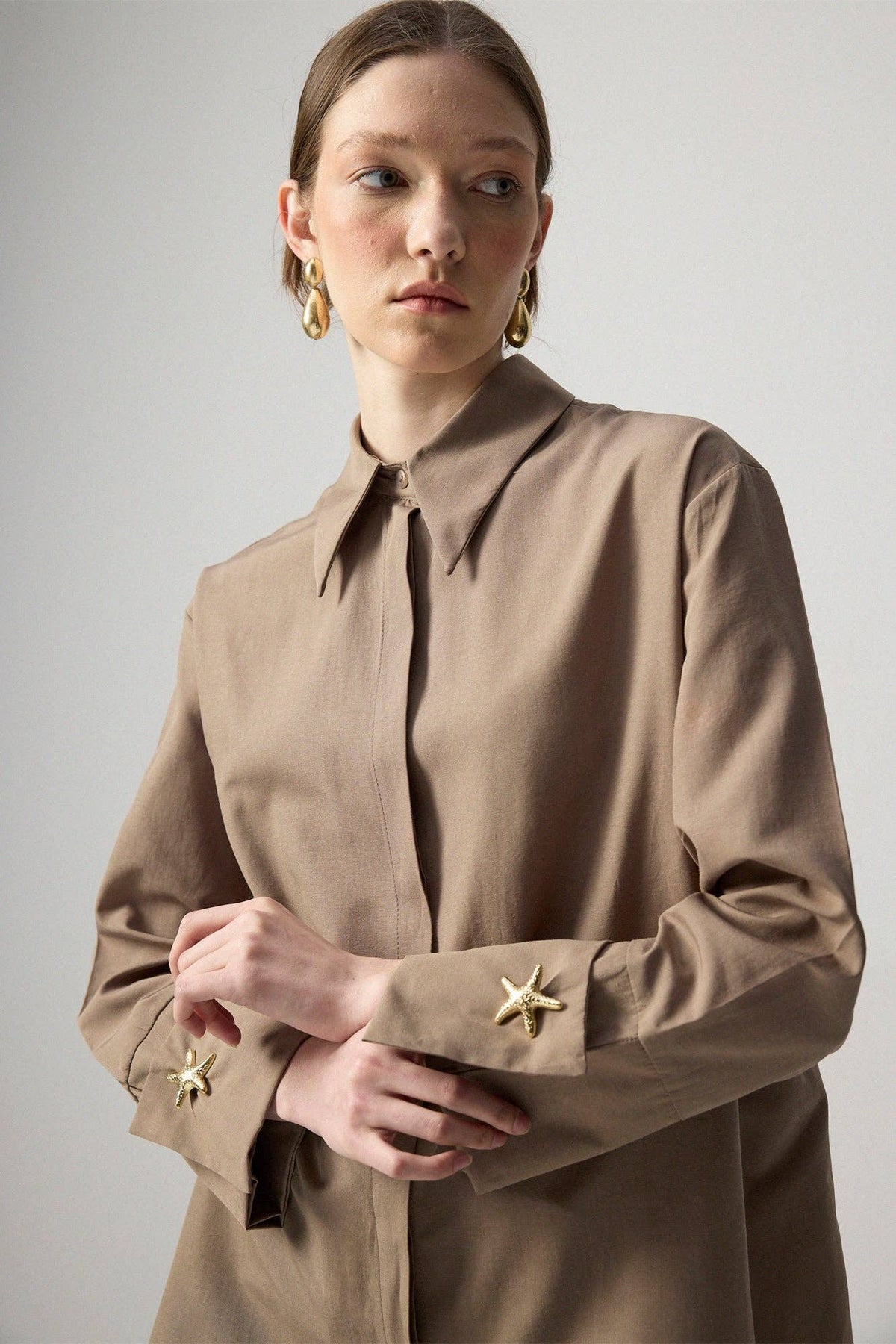 Maja Star Cuff Shirt / Mink