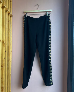 Moschino Black Gem Trousers / Size 8