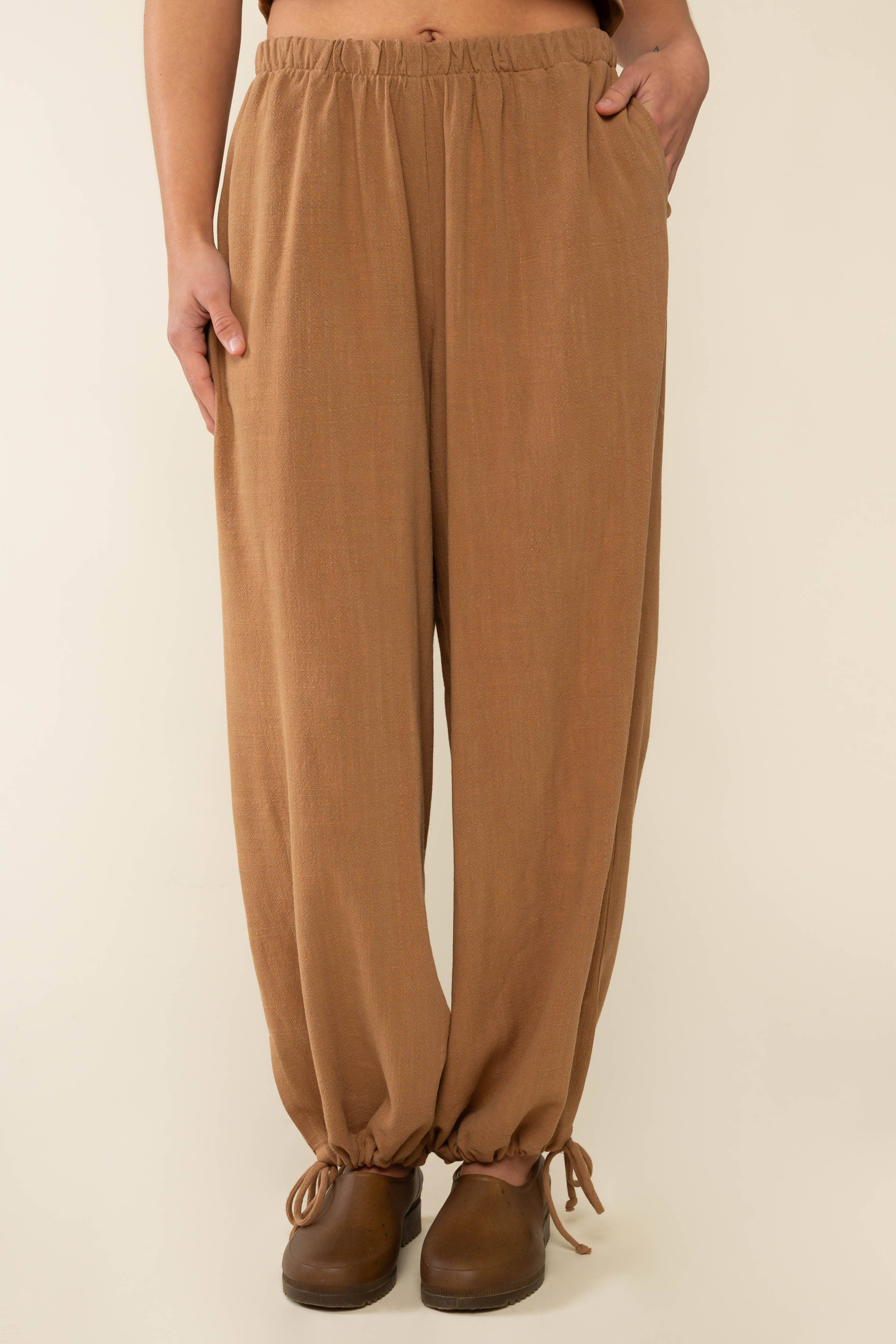 Linen Pant with Drawstring Hem