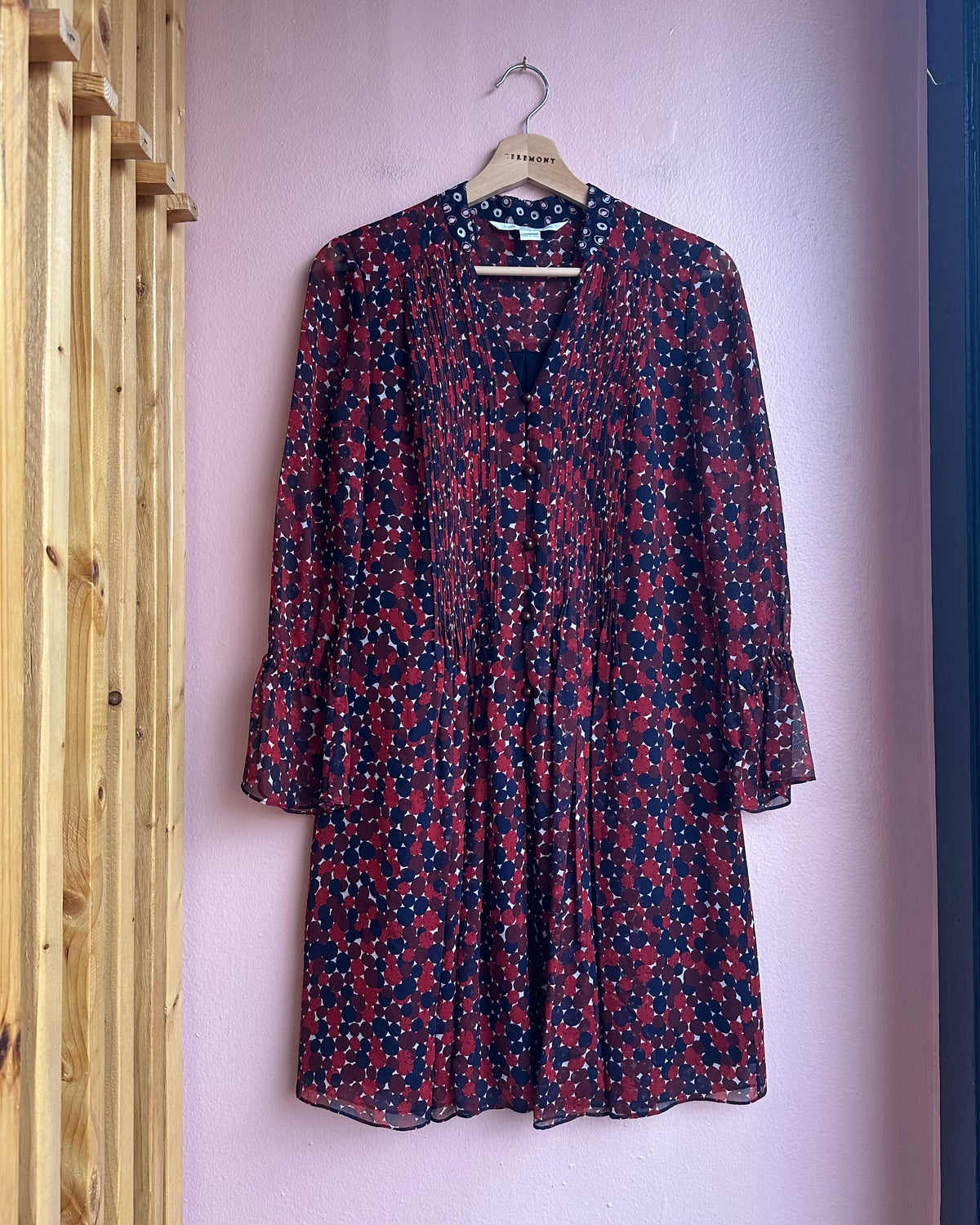 Diane Von Furstenberg Red Floral Silk Shift Dress / Sz XS