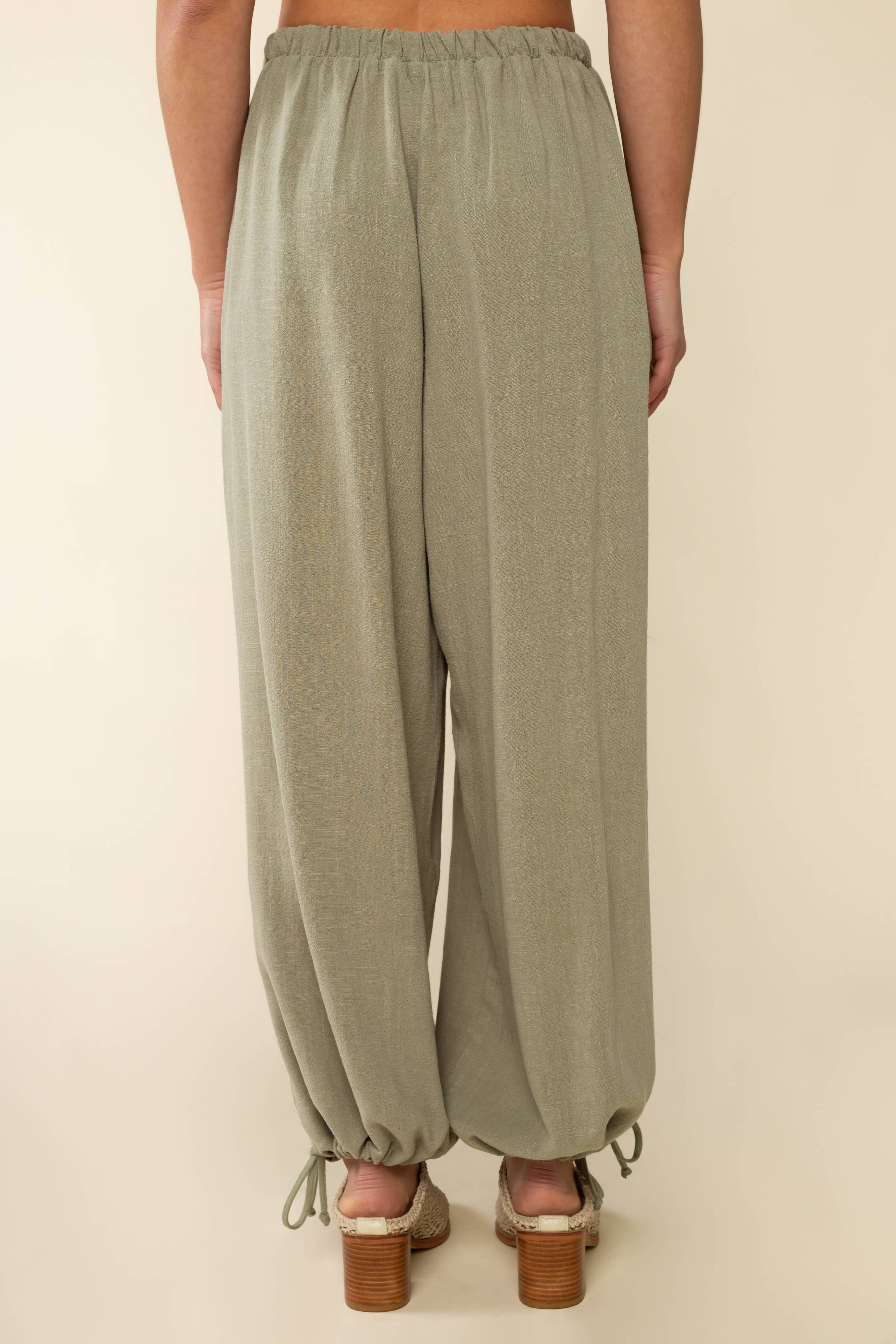 Linen Pant with Drawstring Hem