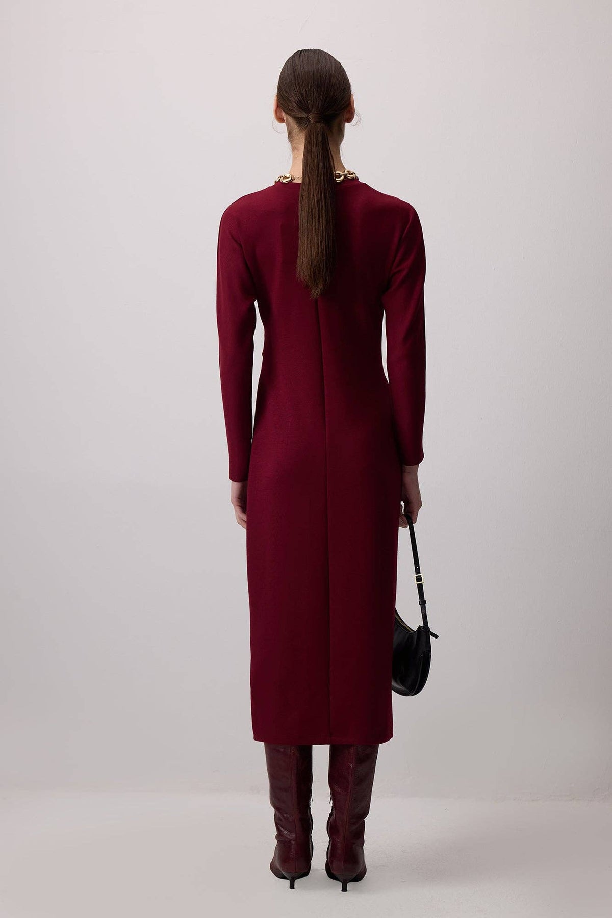 Marta Front Tie Midi Dress / Oxblood