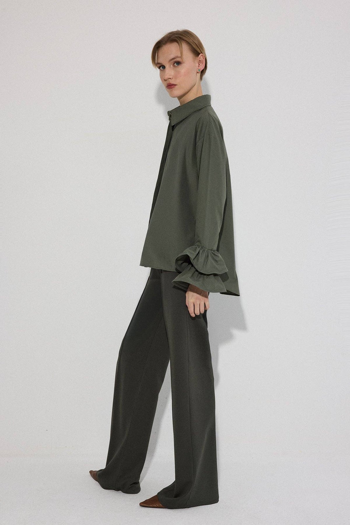 Liza Poplin Shirt / Khaki