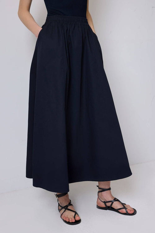 A-LINE MAXI SKIRT / Navy