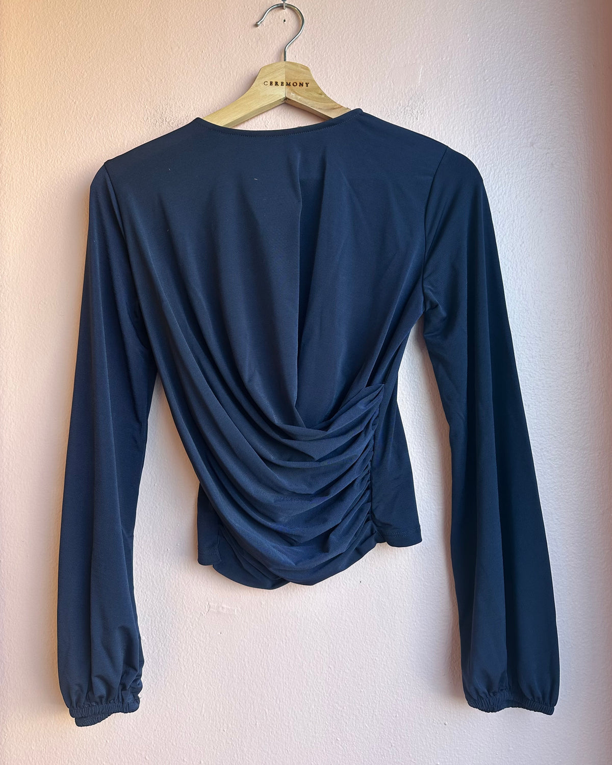Sofiko Draped Blouse / Navy
