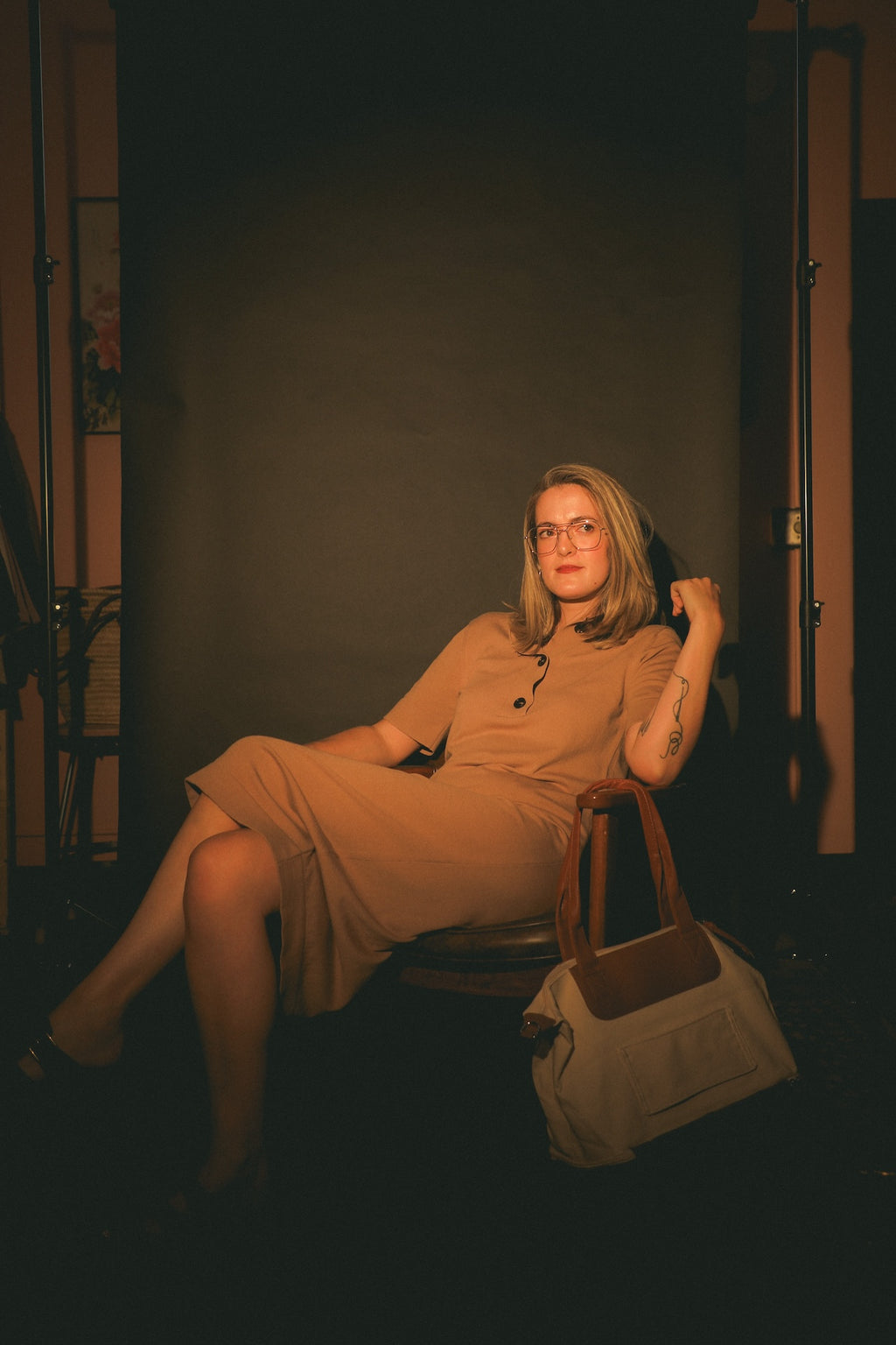 Jorja Knit Dress in Tan