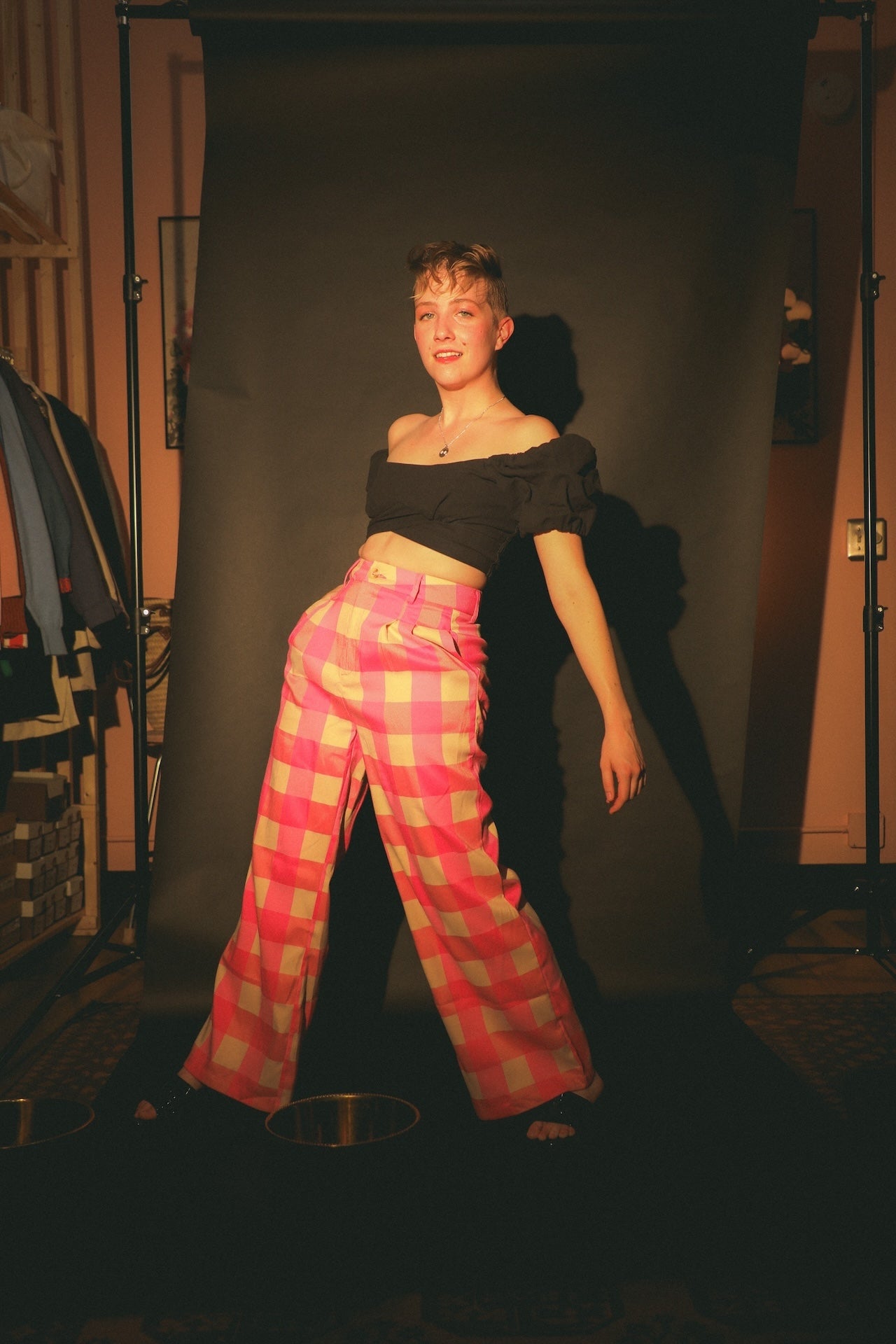 Rose Plaid Trousers