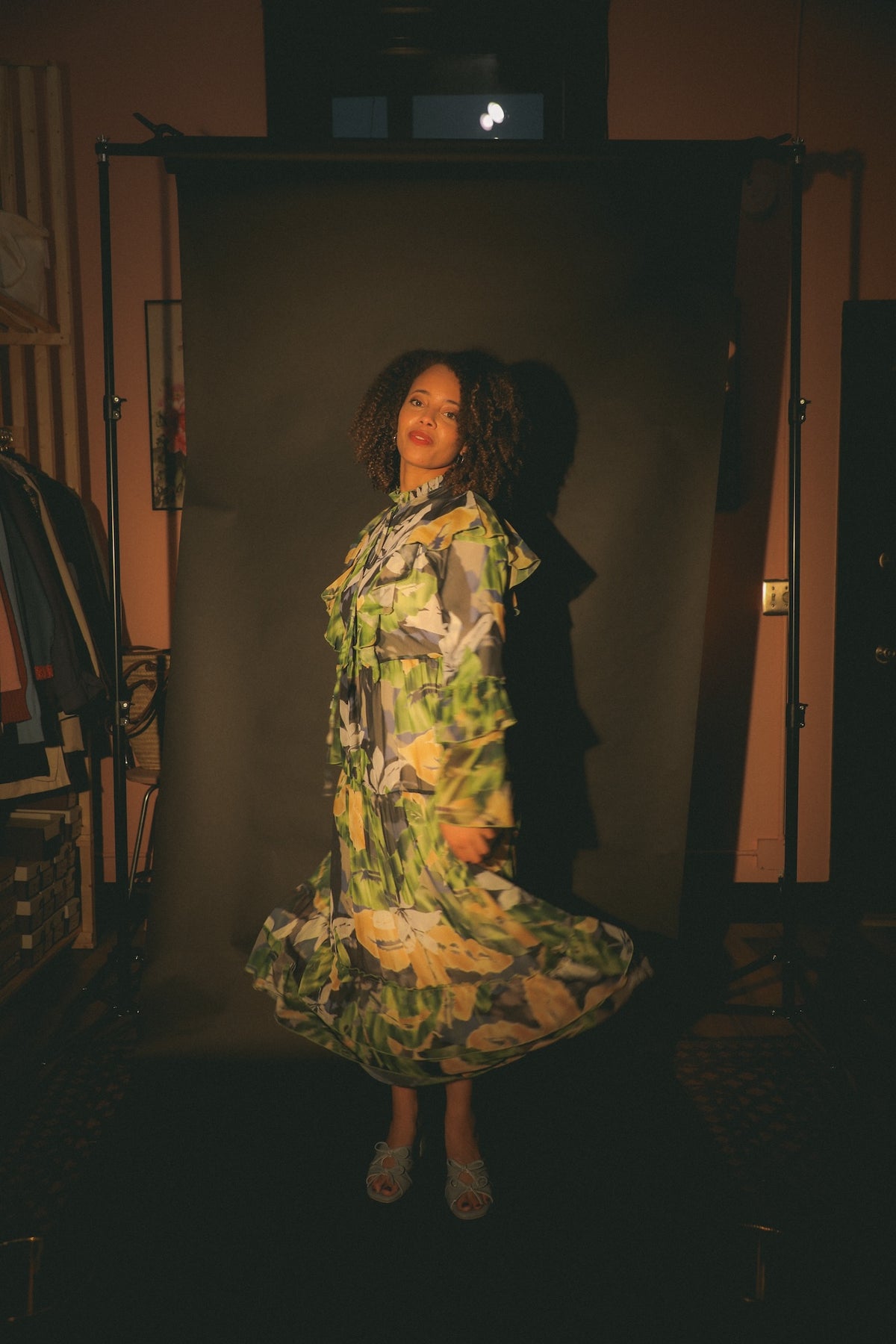 Helen Frilled Chiffon Dress