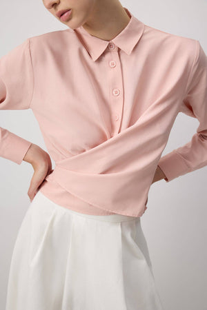 Tailored Poplin Wrap Shirt