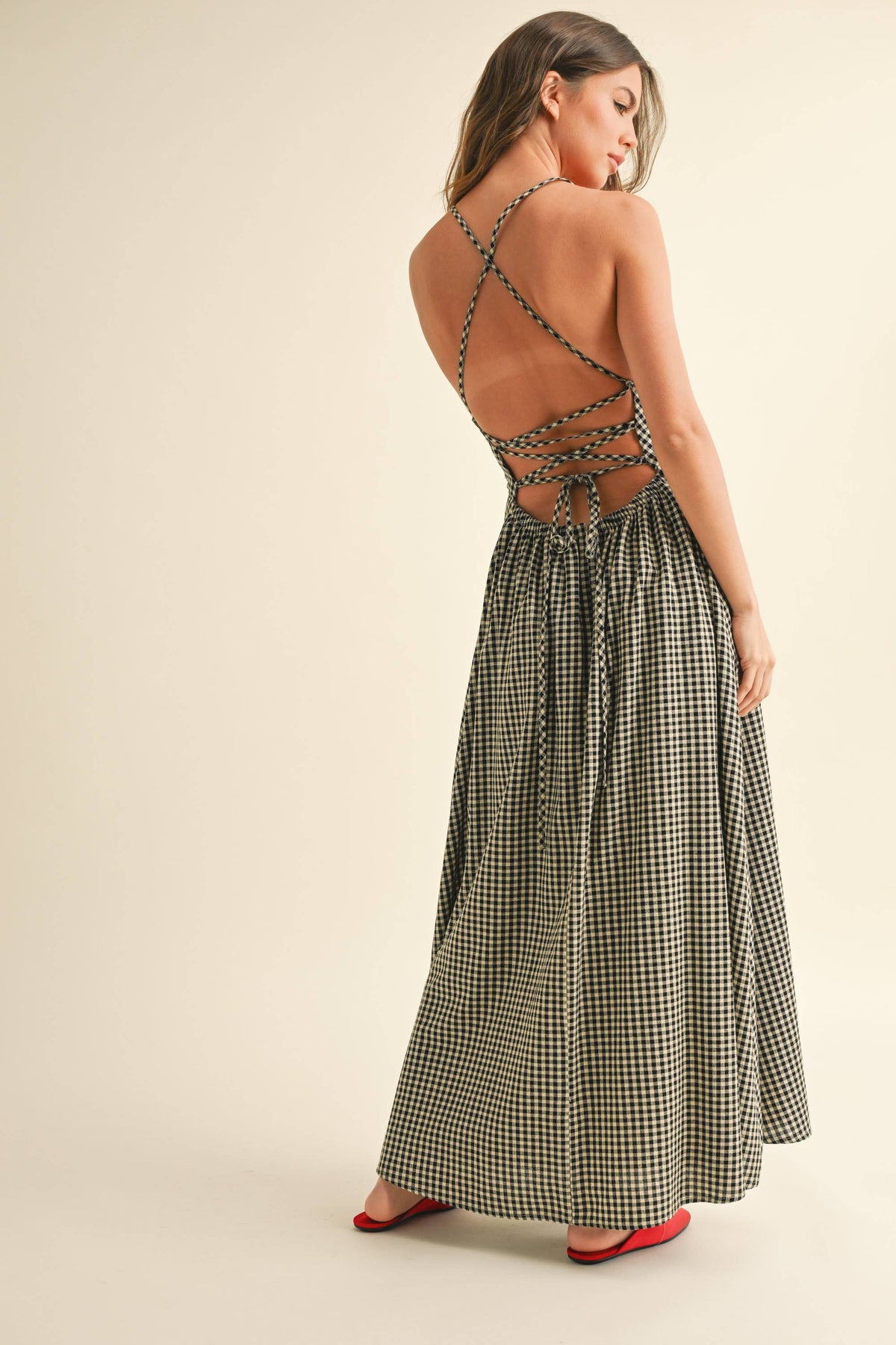 Gracia Gingham Dress / Black & White