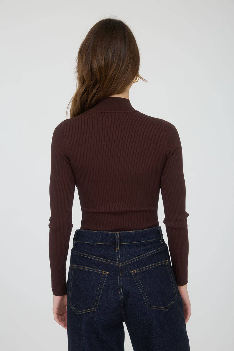 Georgie Ribbed Bodysuit / Coffee