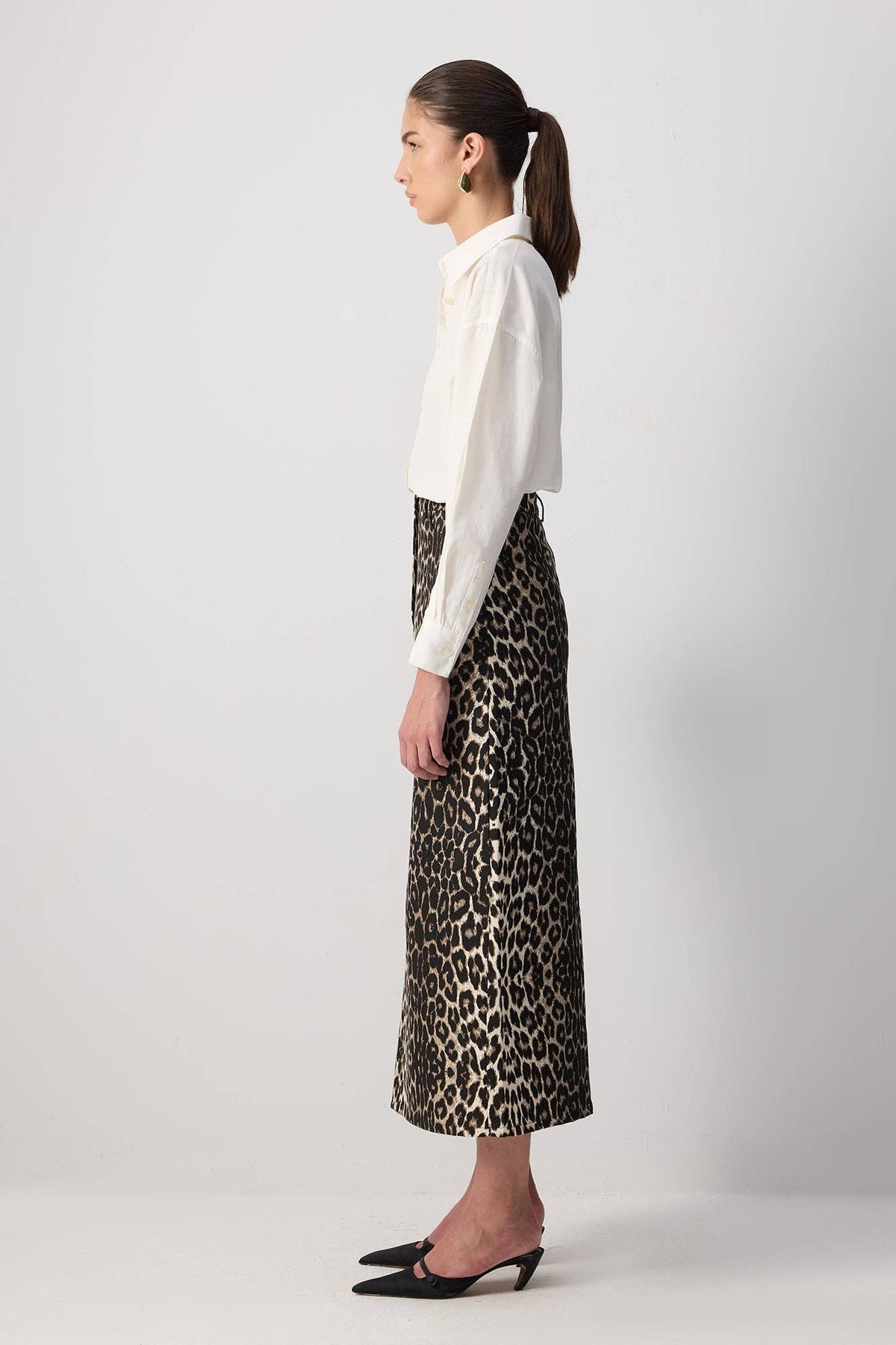 Olivia Cotton Leopard Print Skirt