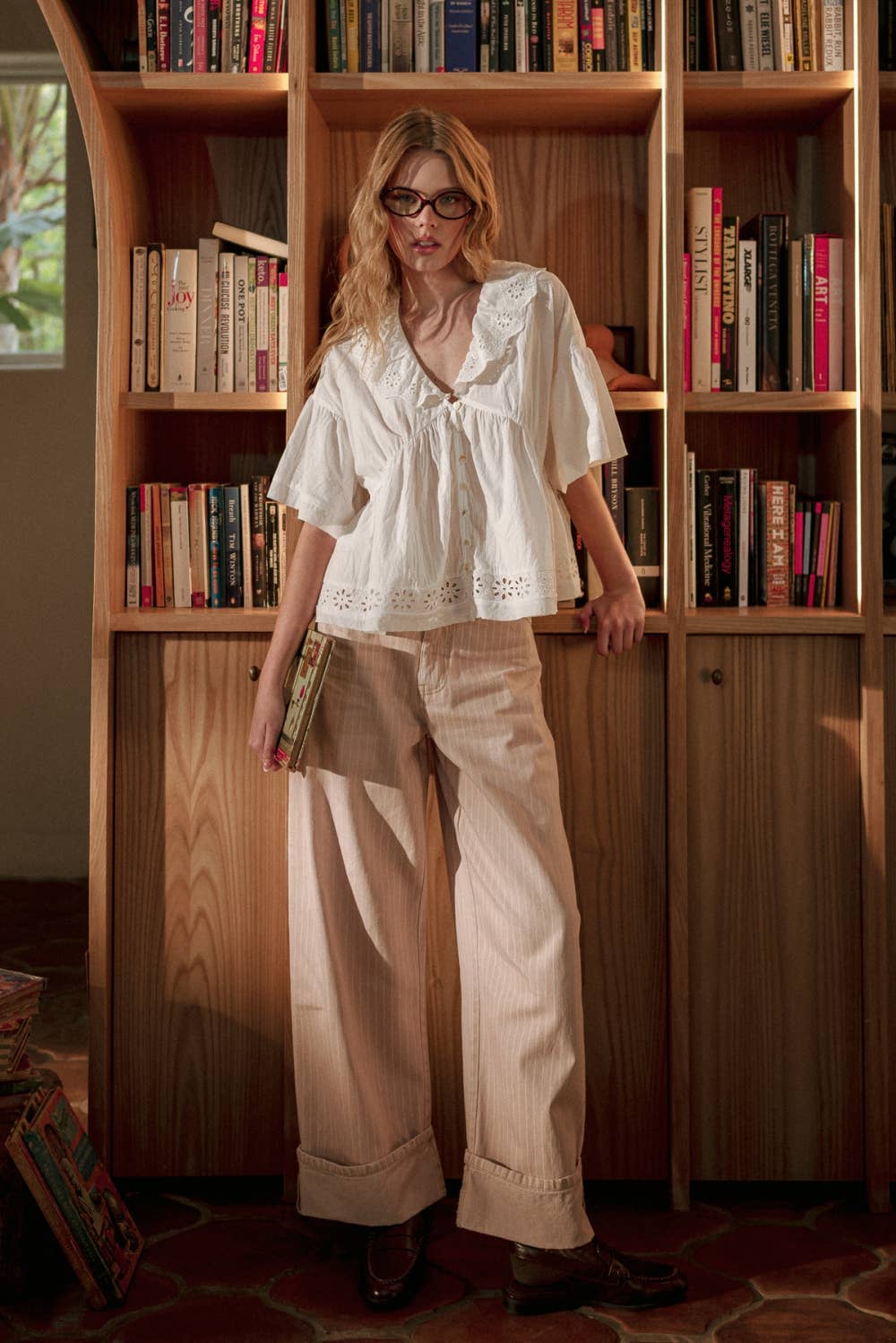 Lara Cuffed Cotton Pants