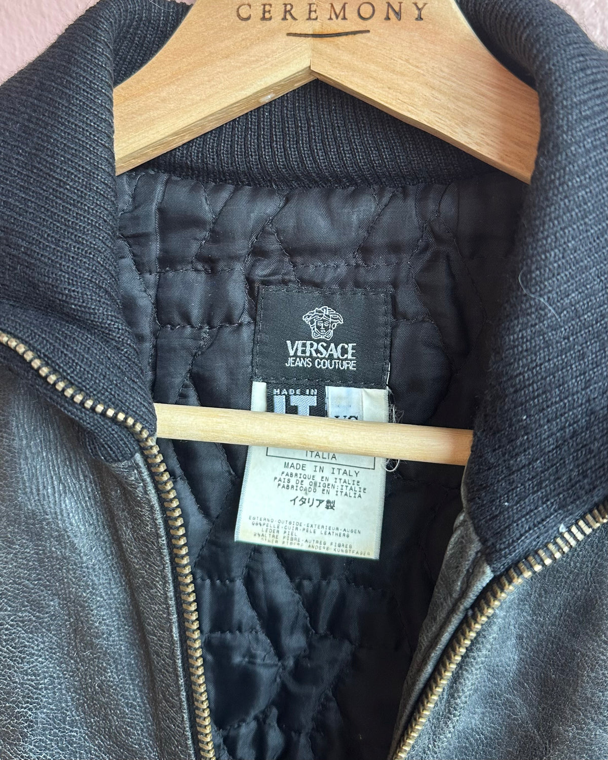 Versace Leather Jacket / xs