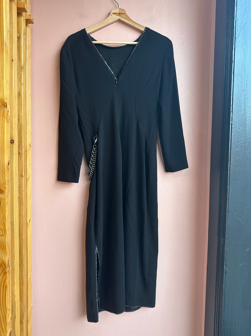 Boutique Moschino Black Virgin Wool Dress / Sz M
