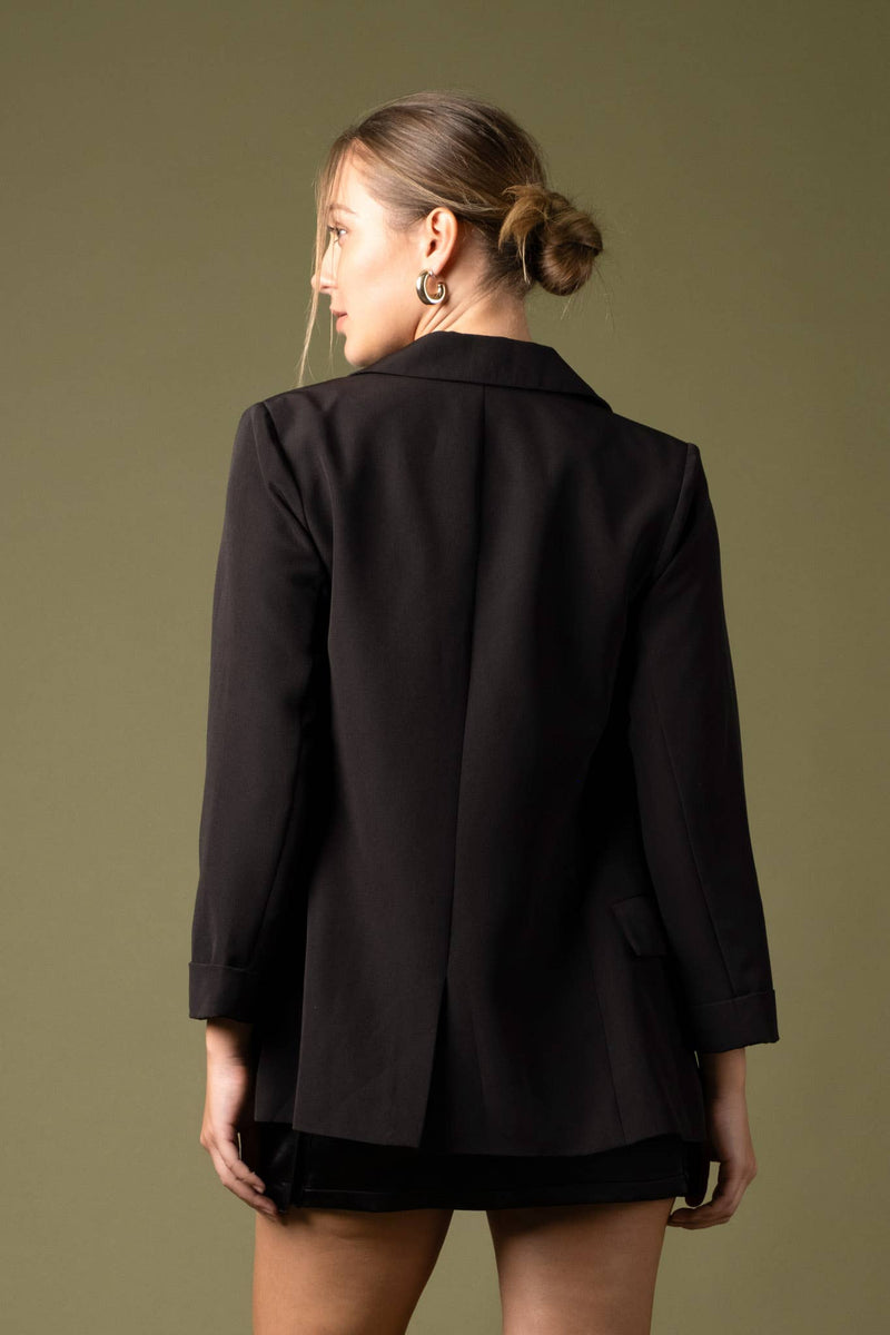 3/4 Sleeve Black Blazer