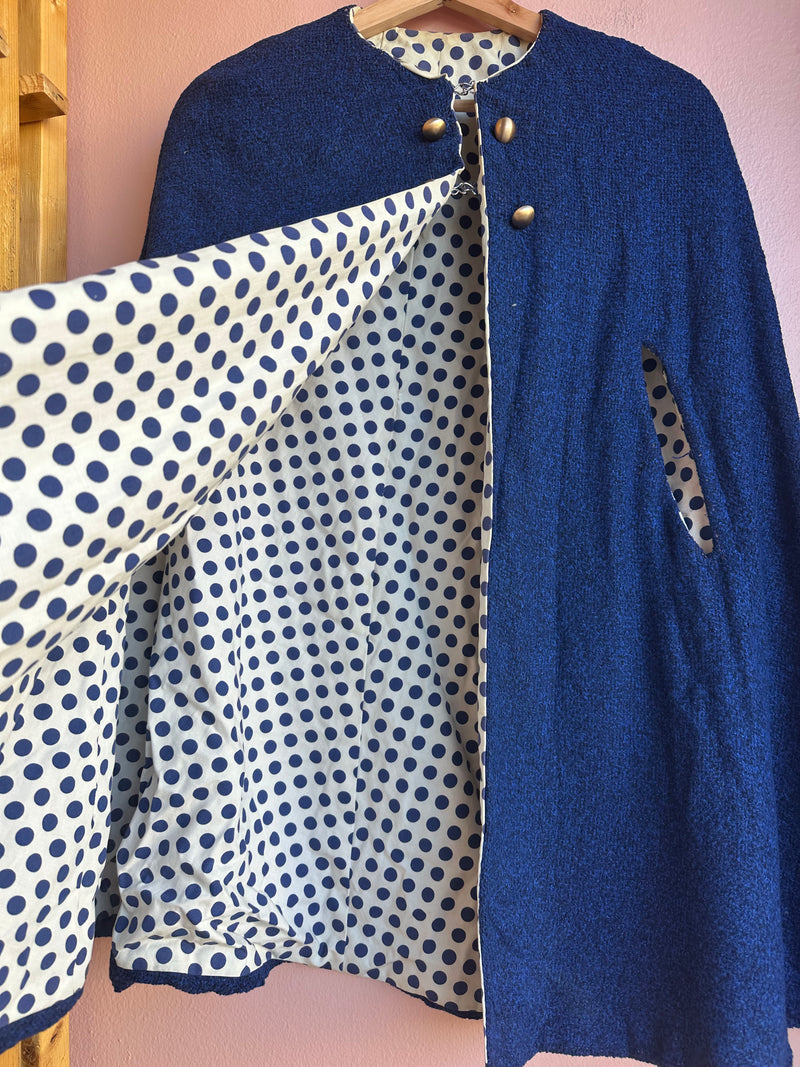 Vintage Wool Poncho / One Size