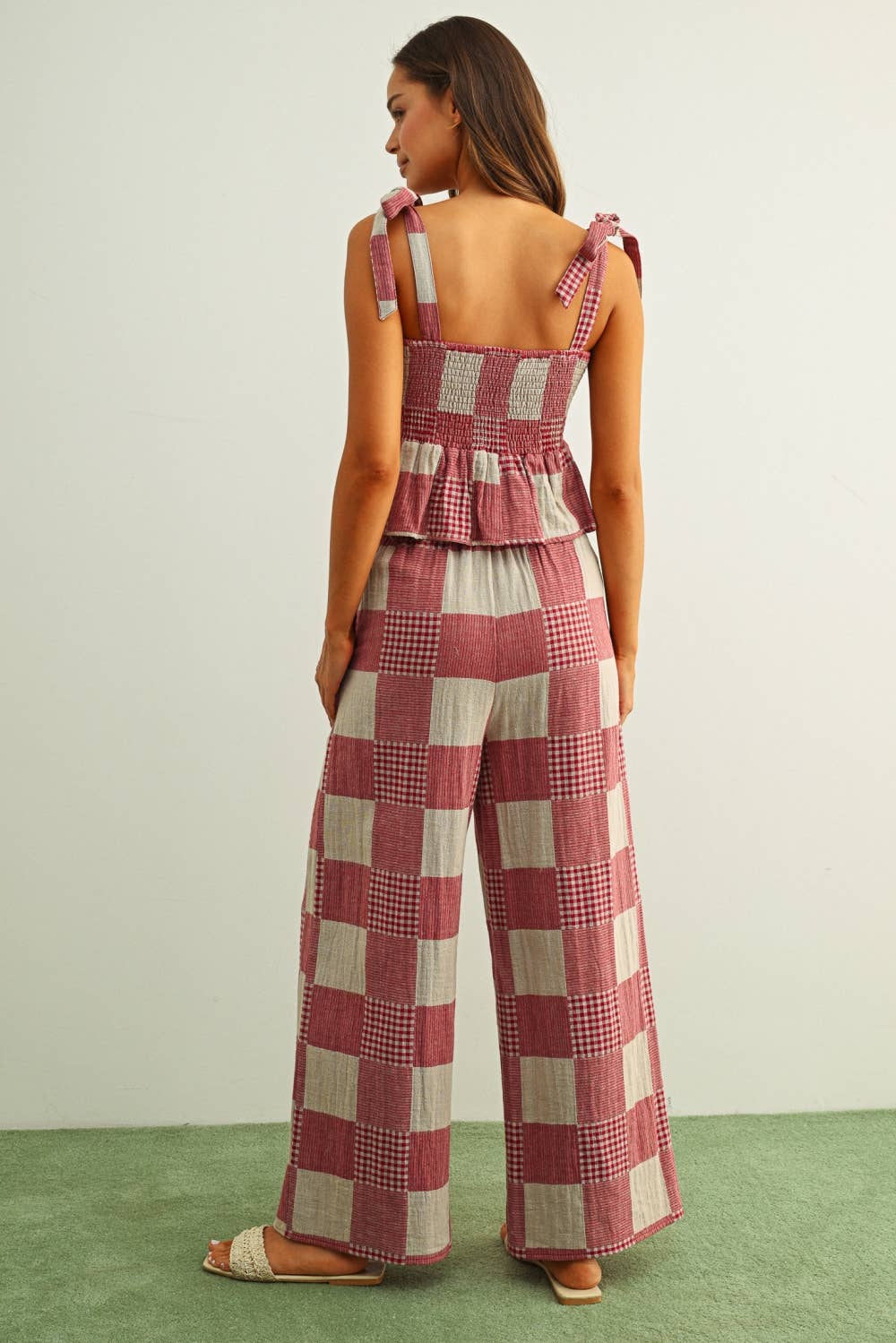 Abbie Gingham Pants / Red