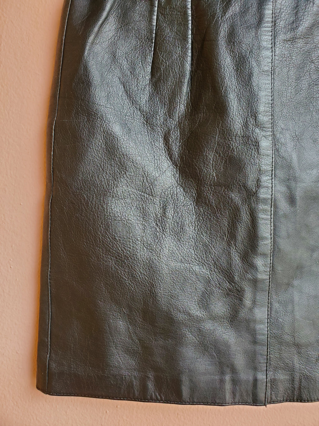 New Moves Black Leather Miniskirt / Size 10